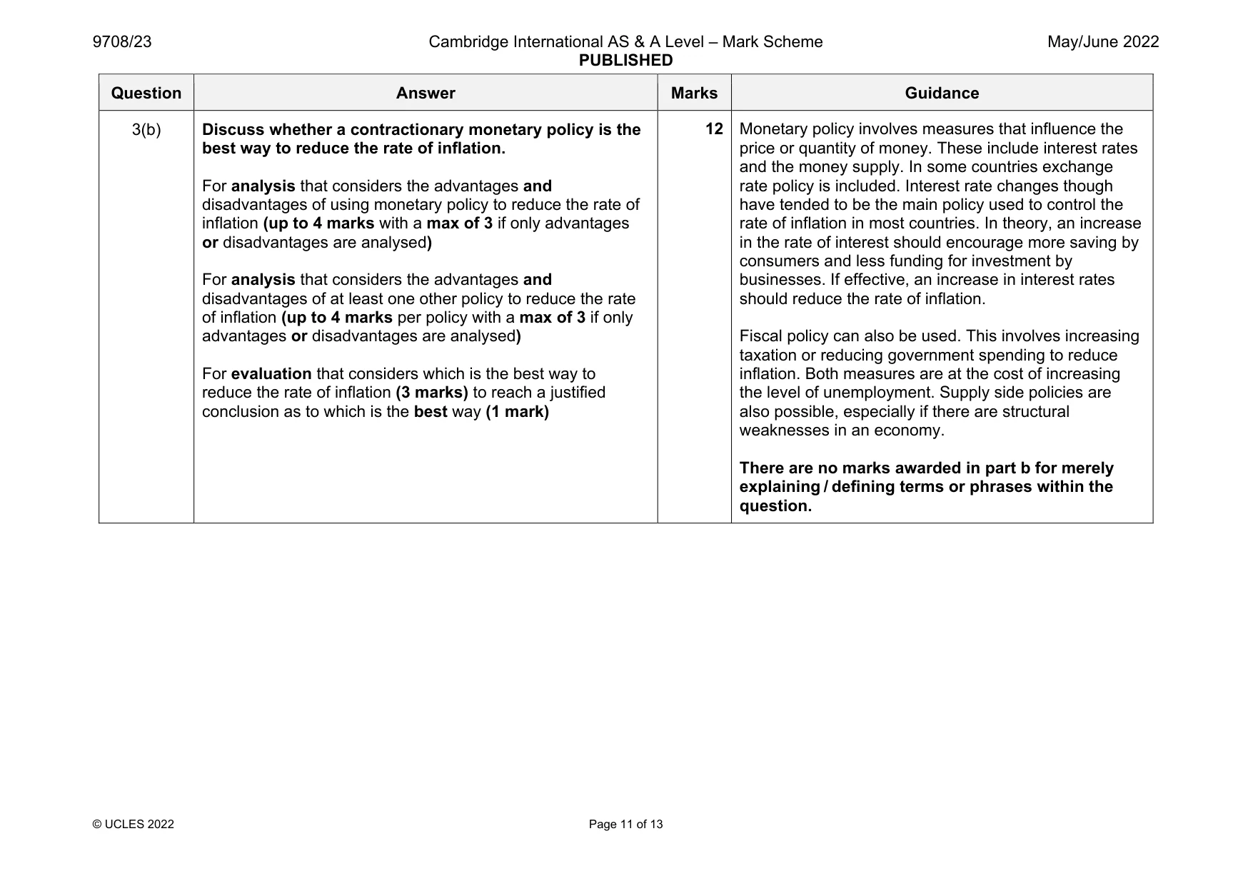 Mark scheme, page 11 of 13