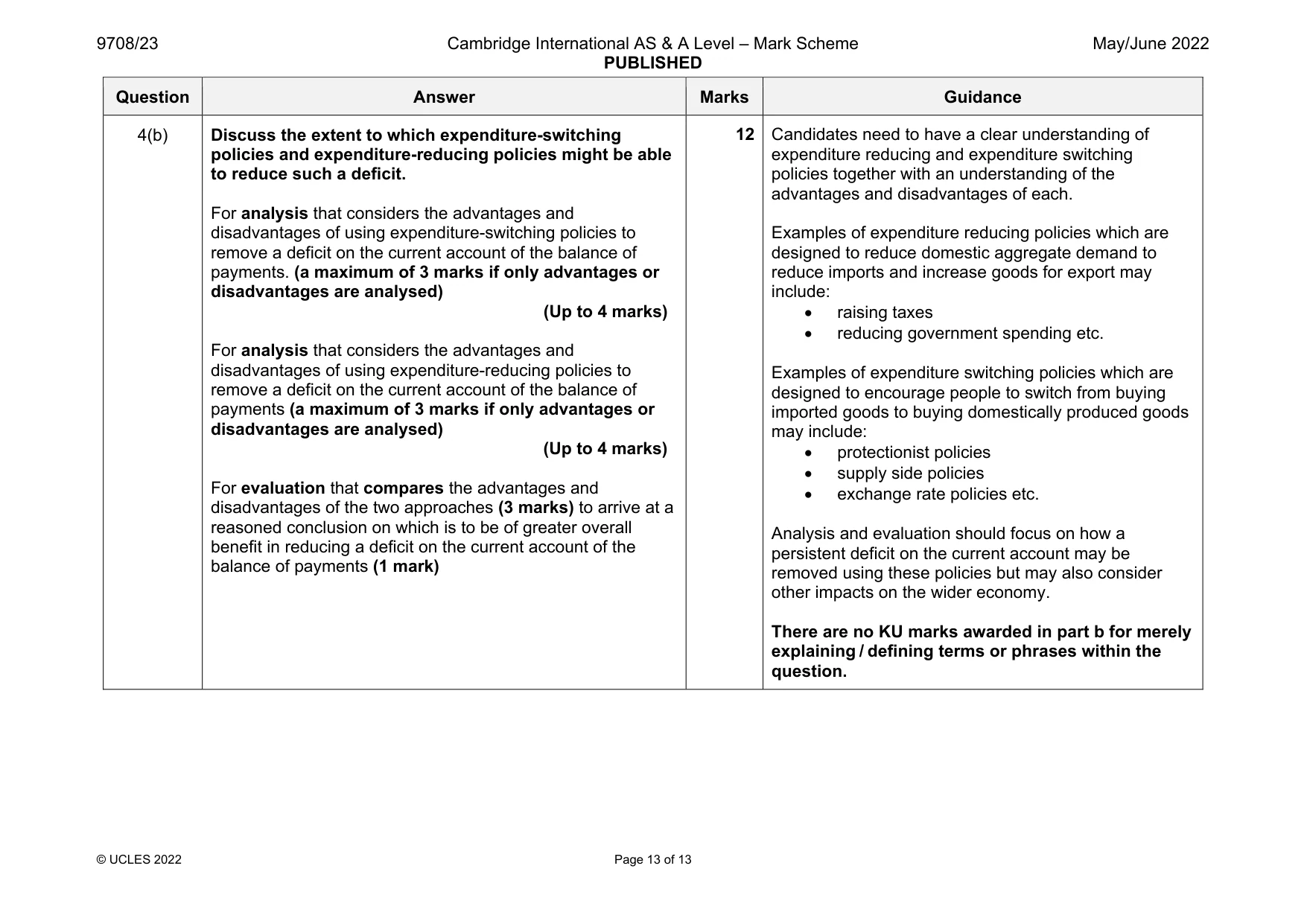 Mark scheme, page 13 of 13