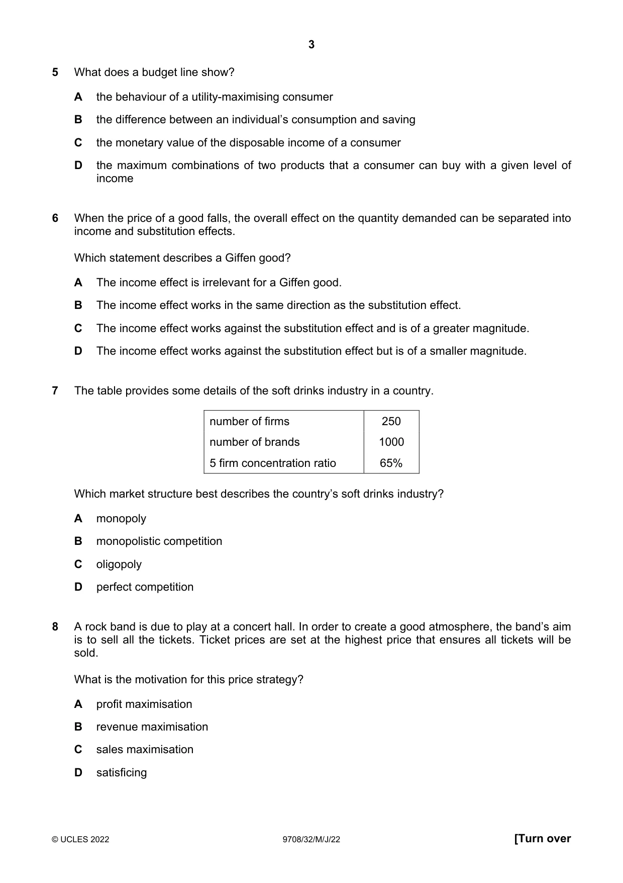 Cambridge A Level Economics 9708 2022 May/June Paper 3 · Variant 2 question paper, page 3 of 12