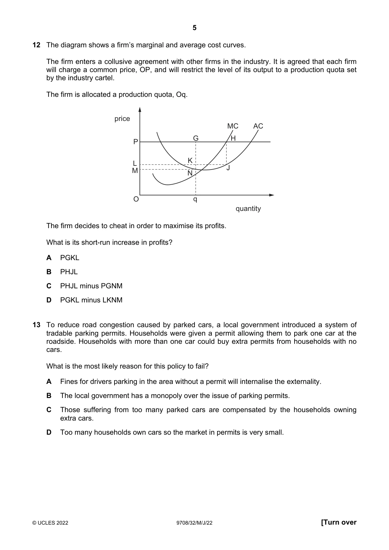 Cambridge A Level Economics 9708 2022 May/June Paper 3 · Variant 2 question paper, page 5 of 12