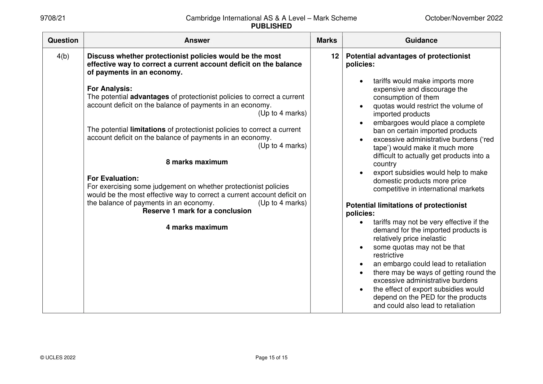 Mark scheme, page 15 of 15