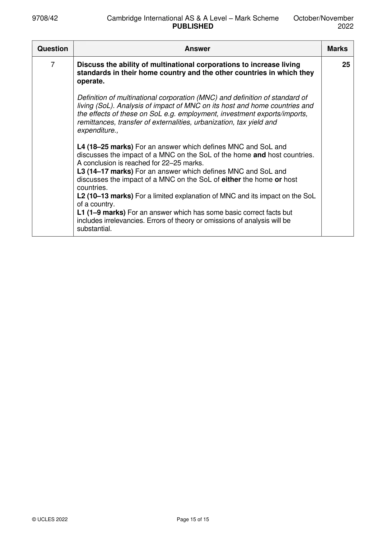 Mark scheme, page 15 of 15