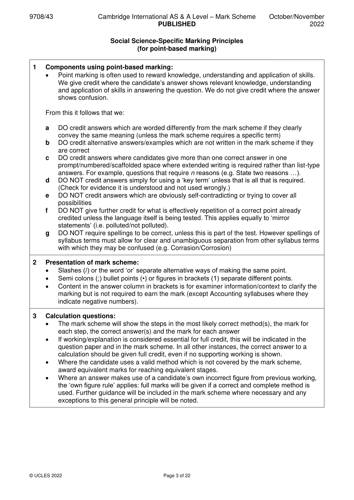 Mark scheme, page 3 of 22