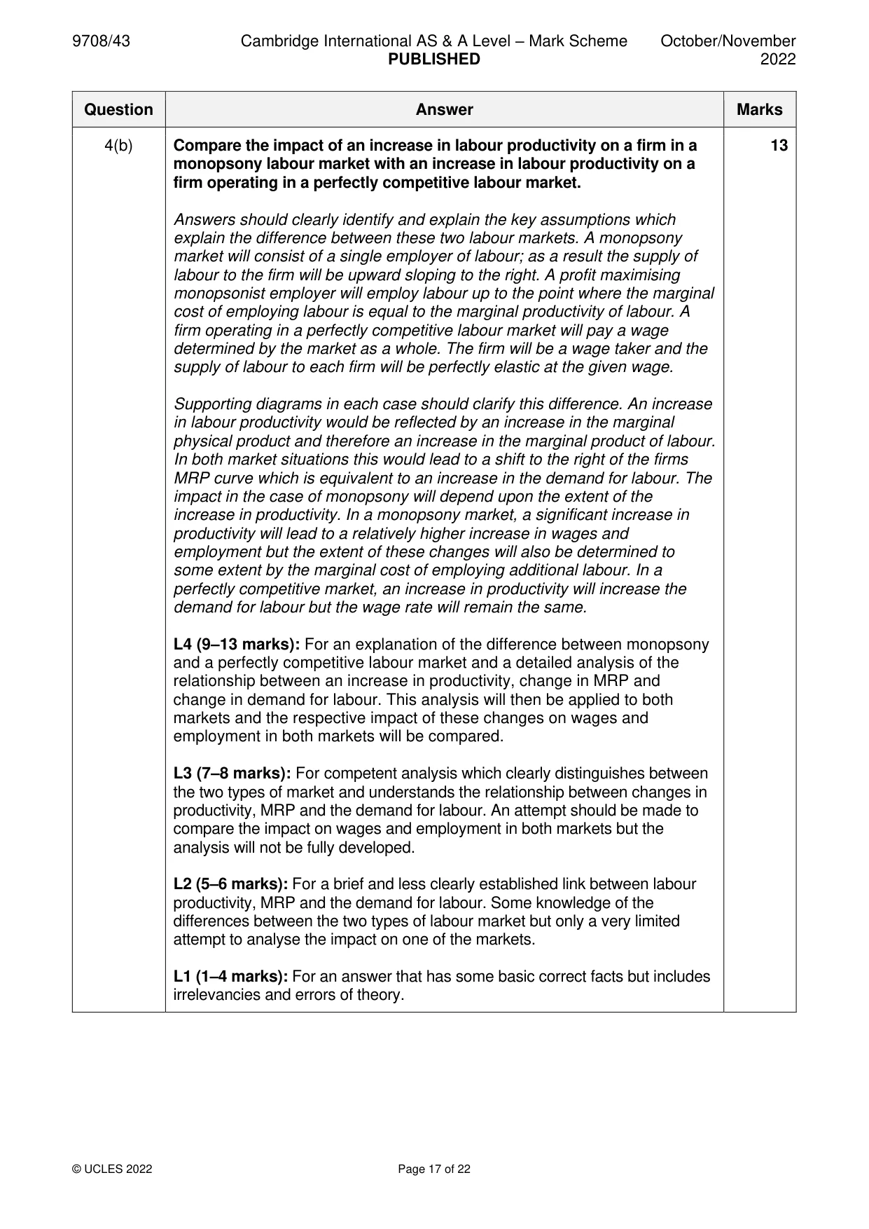 Mark scheme, page 17 of 22