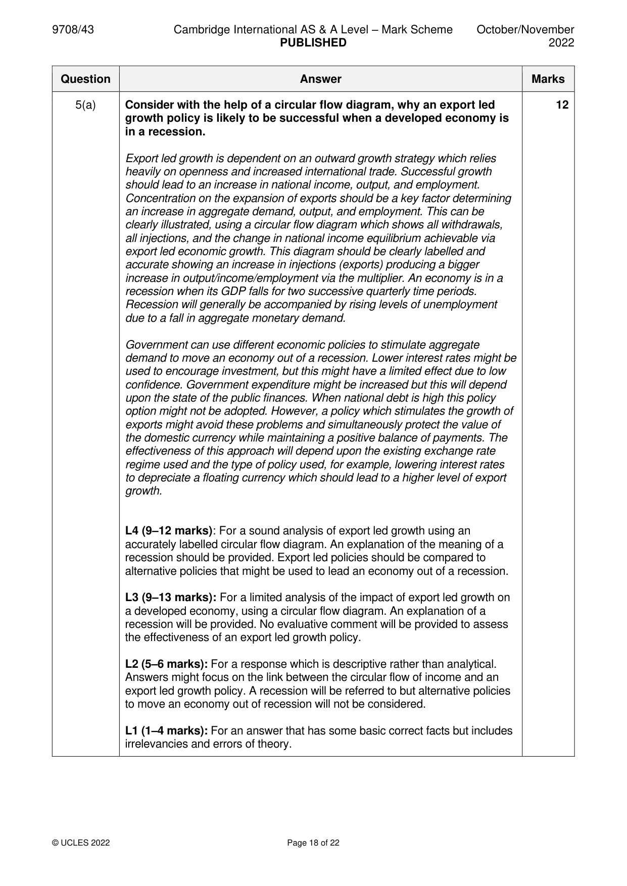 Mark scheme, page 18 of 22