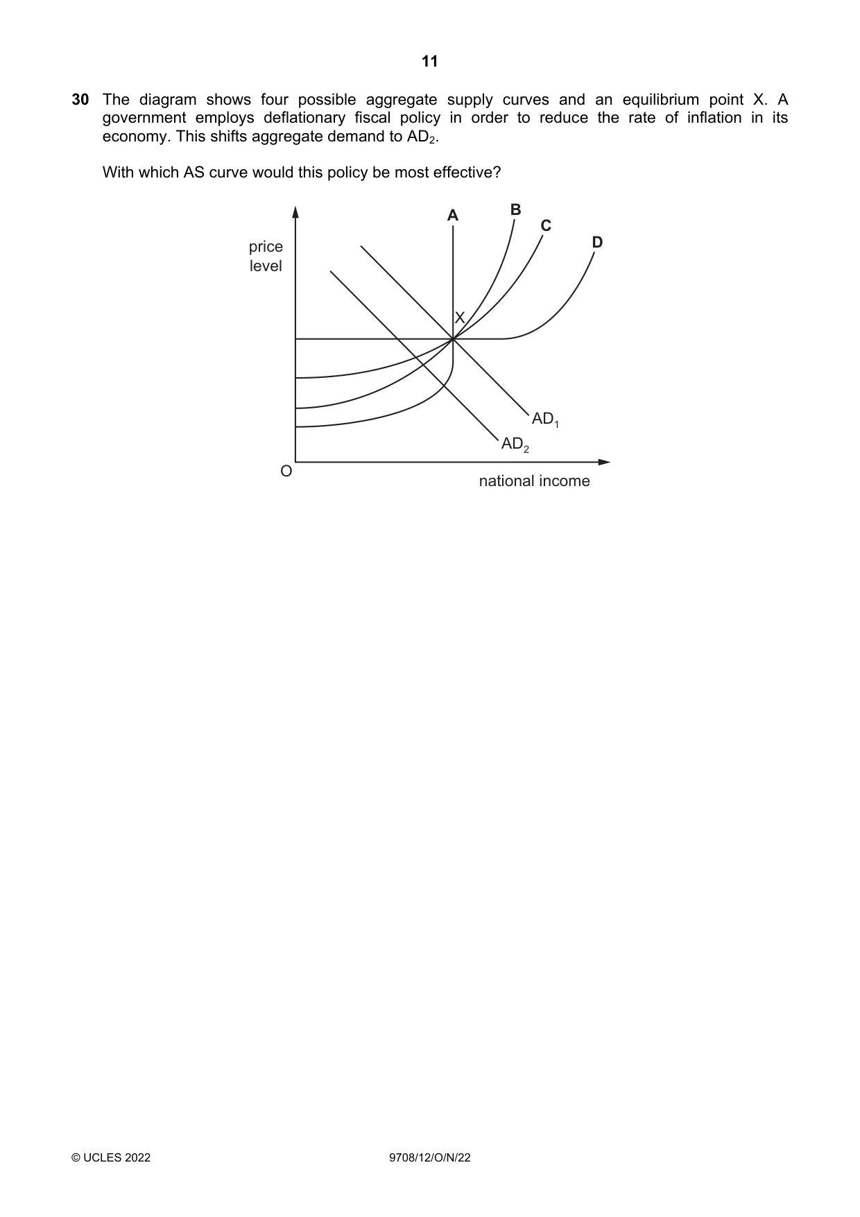 Cambridge A Level Economics 9708 2022 Oct/Nov Paper 1 · Variant 2 question paper, page 11 of 12