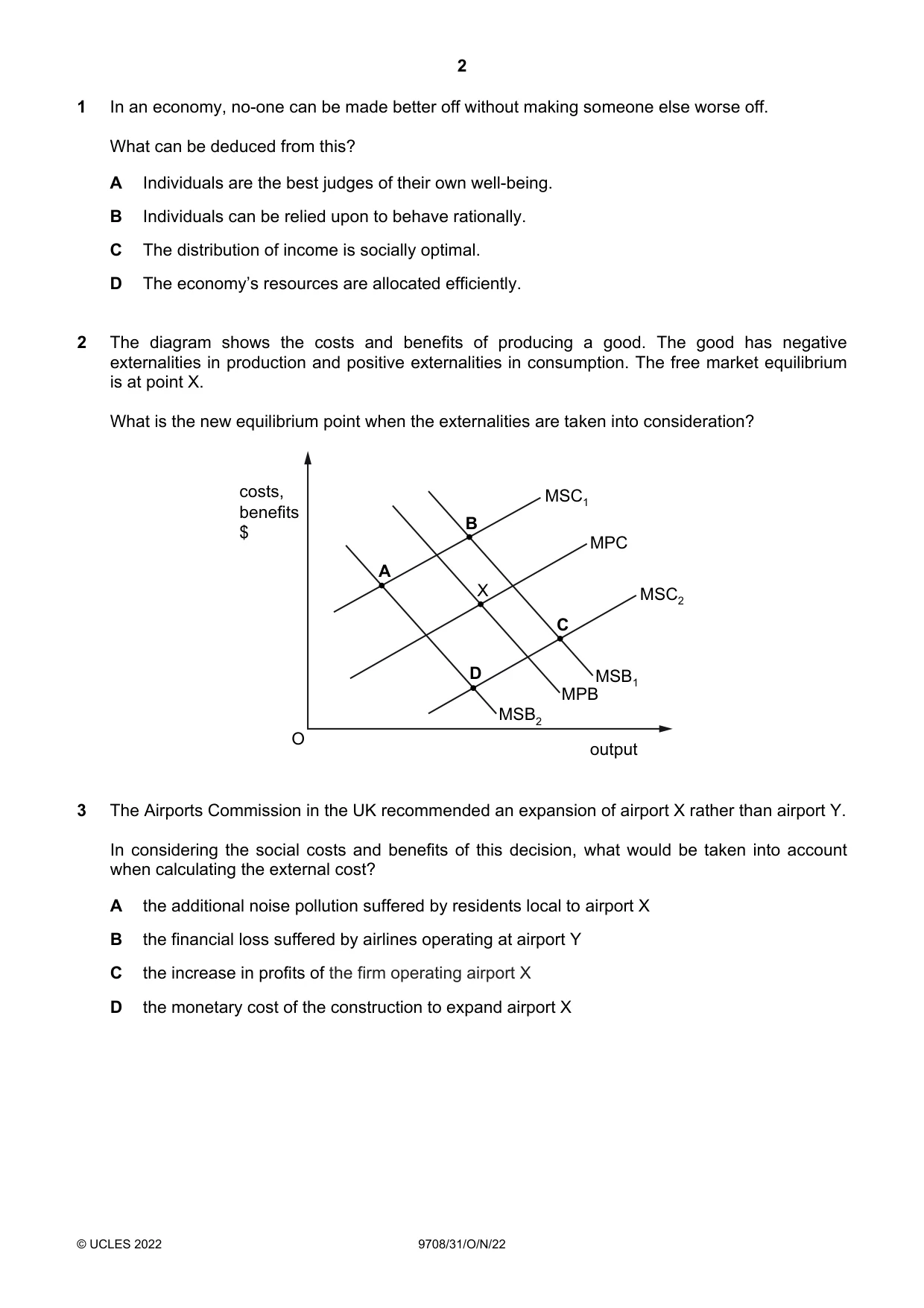 Cambridge A Level Economics 9708 2022 Oct/Nov Paper 3 · Variant 1 question paper, page 2 of 12