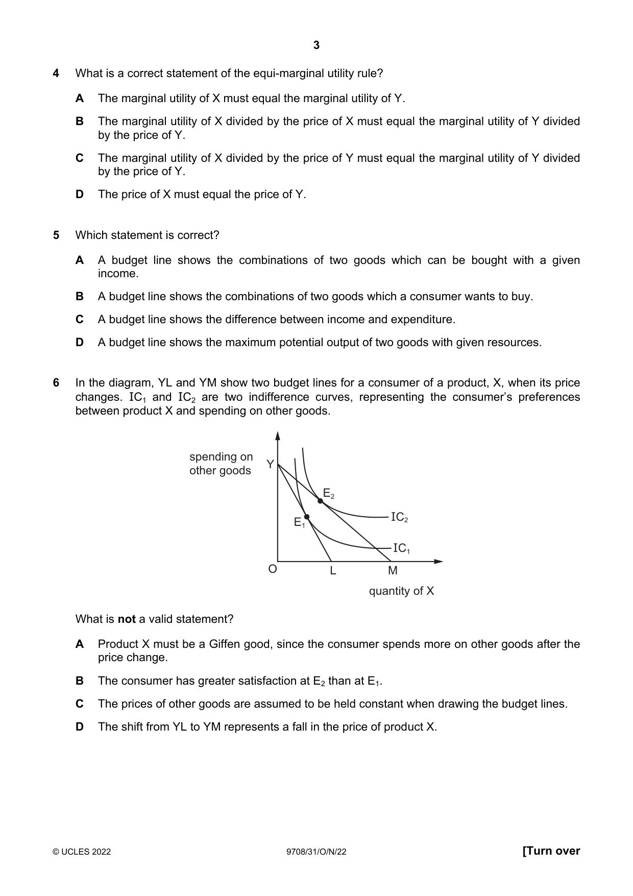 Cambridge A Level Economics 9708 2022 Oct/Nov Paper 3 · Variant 1 question paper, page 3 of 12