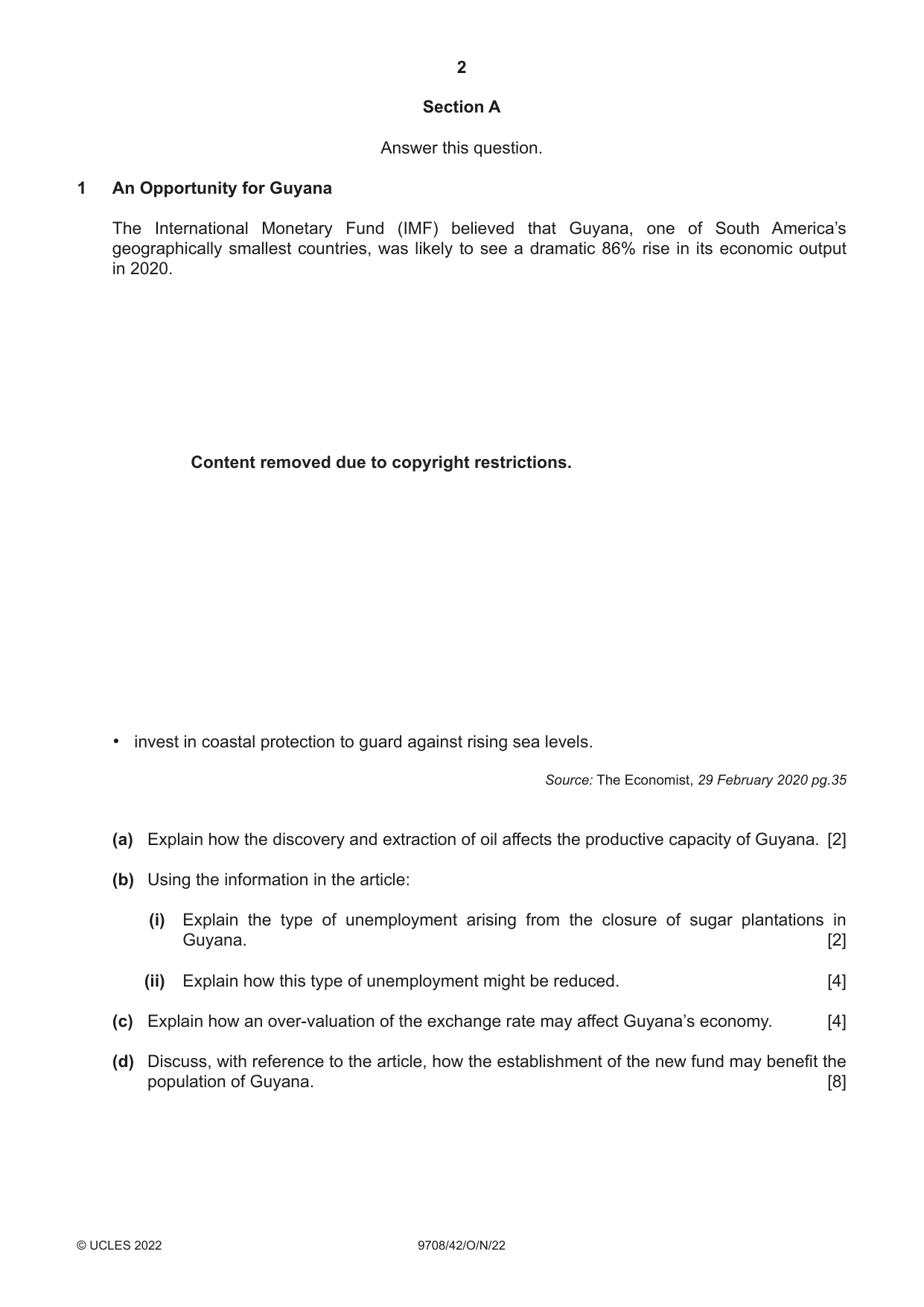 Cambridge A Level Economics 9708 2022 Oct/Nov Paper 4 · Variant 2 question paper, page 2 of 4