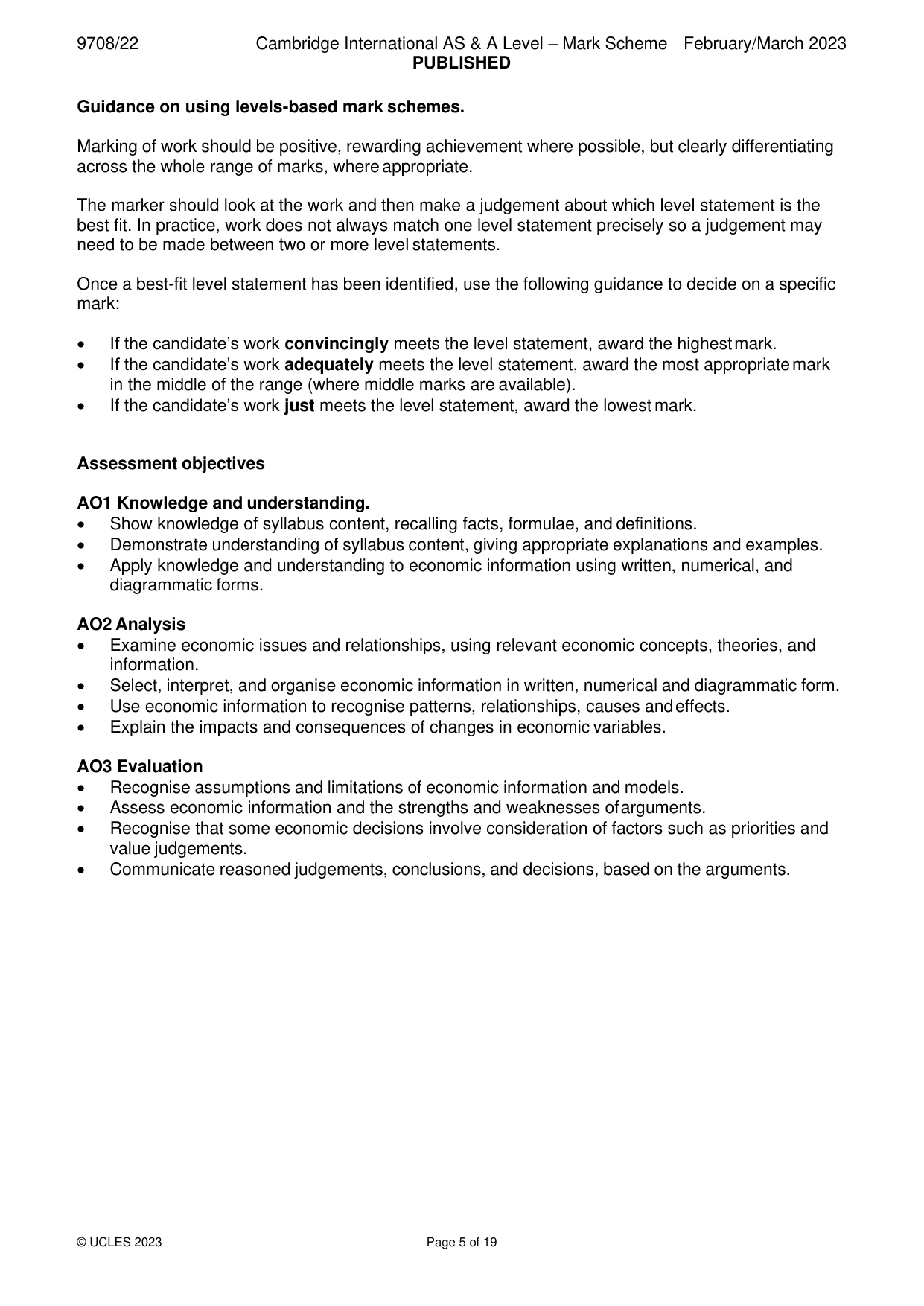 Mark scheme, page 5 of 19