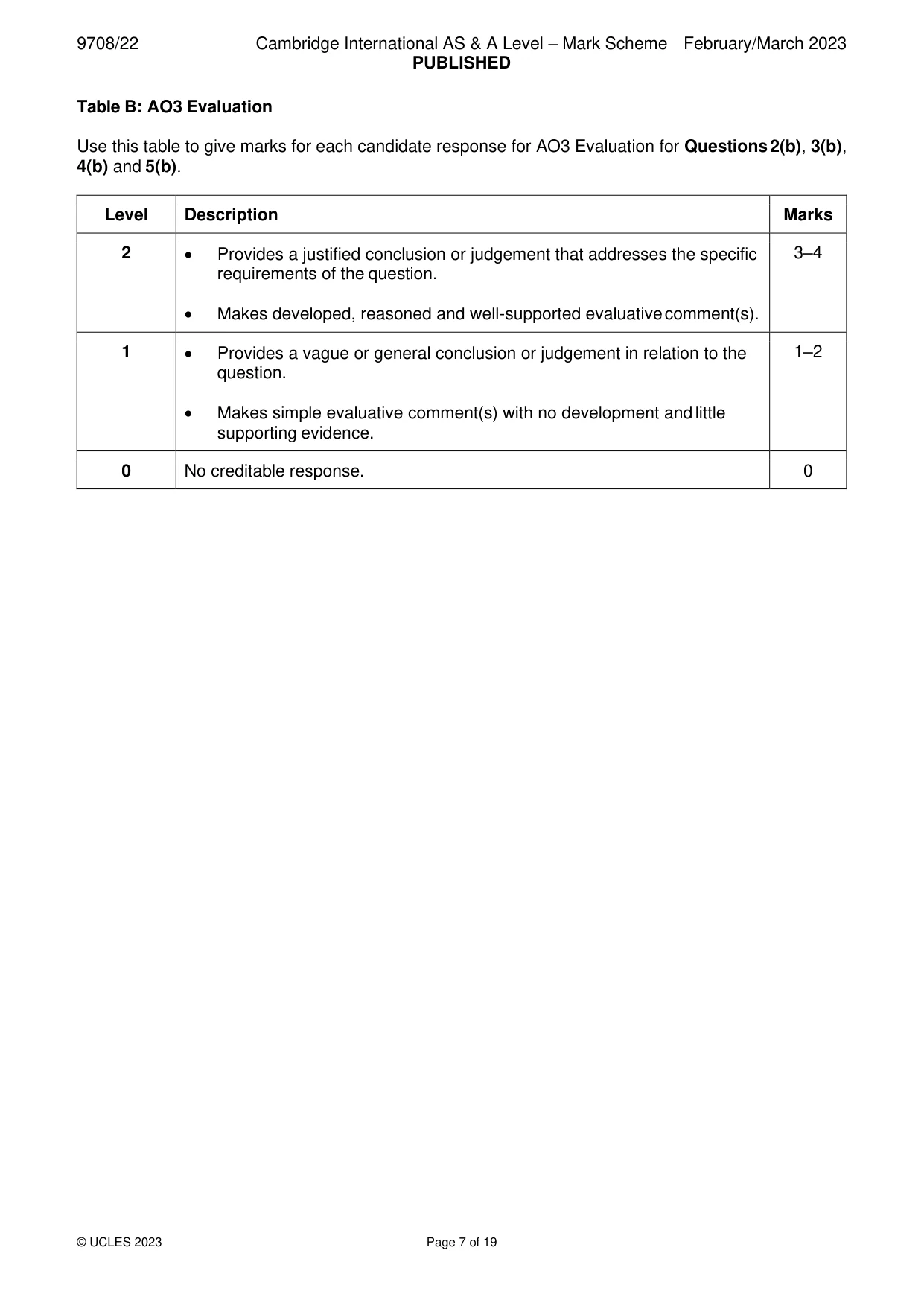 Mark scheme, page 7 of 19