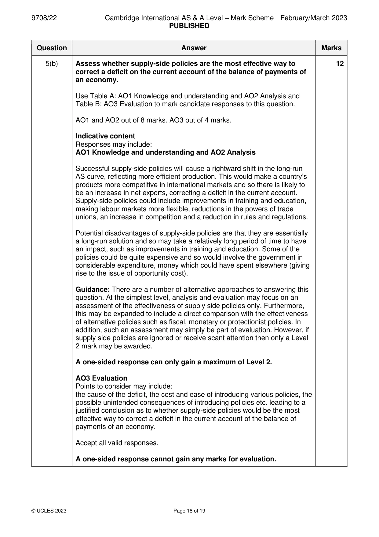 Mark scheme, page 18 of 19
