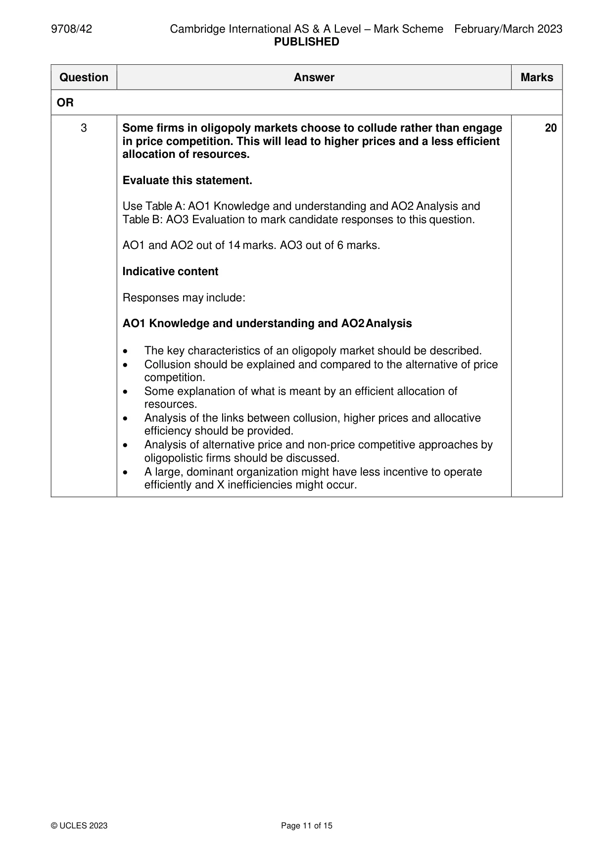 Mark scheme, page 11 of 15