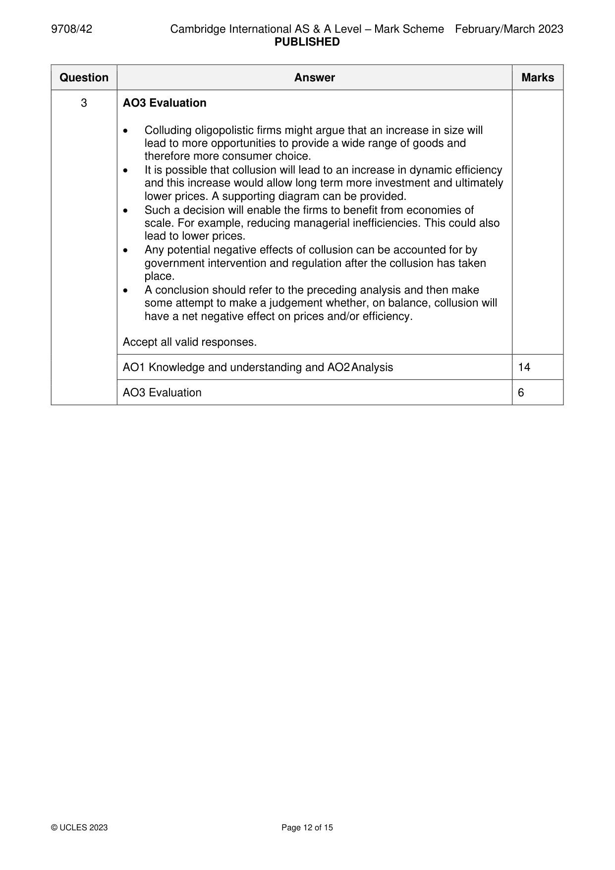 Mark scheme, page 12 of 15