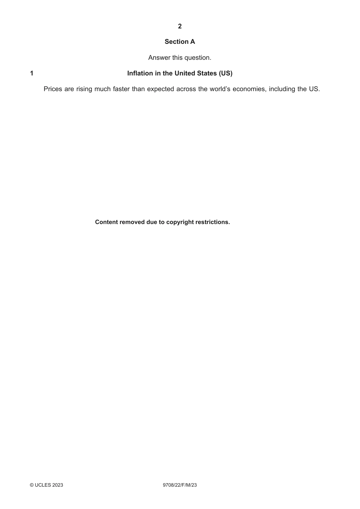 Cambridge A Level Economics 9708 2023 Feb/March Paper 2 · Variant 2 question paper, page 2 of 4