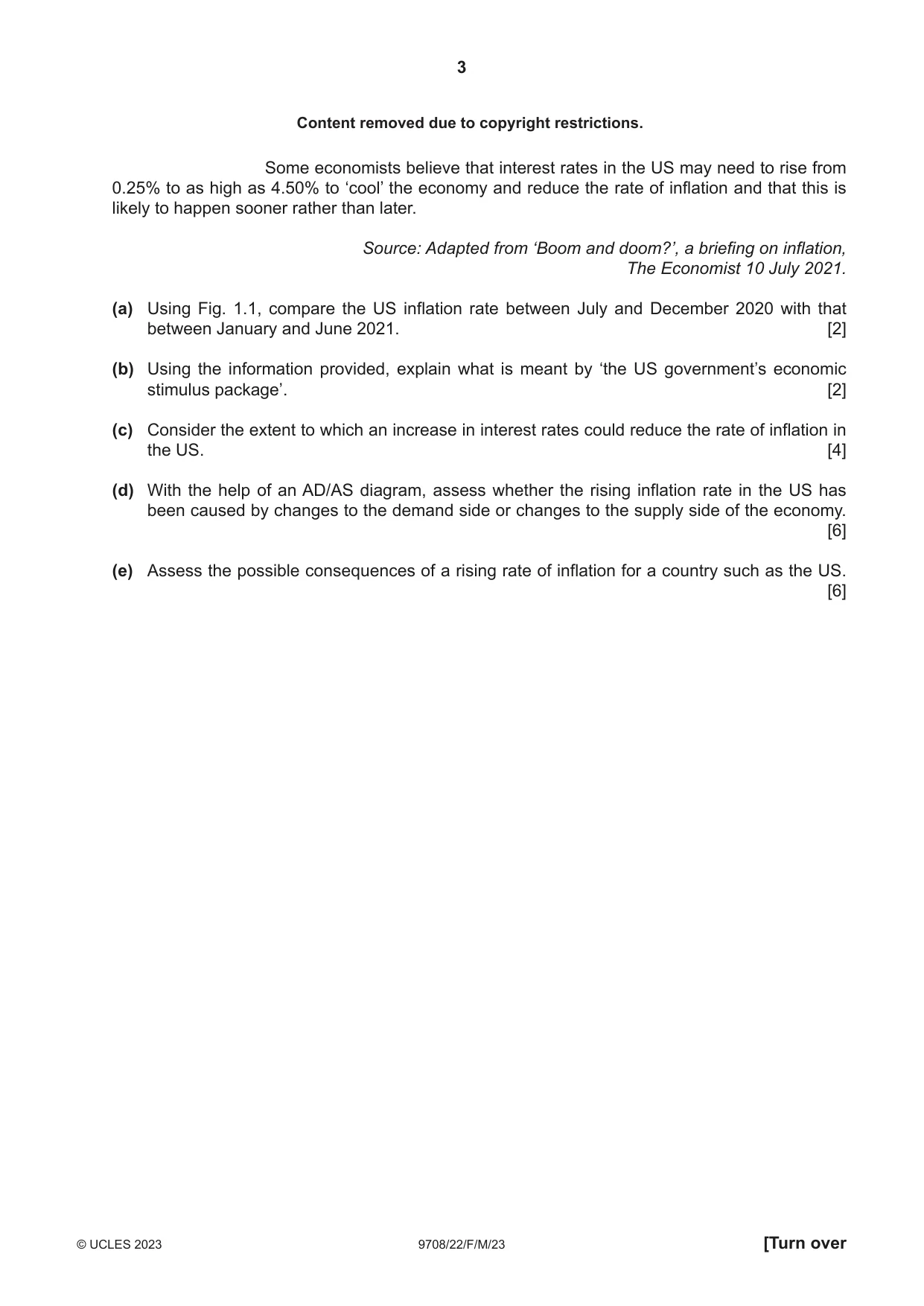 Cambridge A Level Economics 9708 2023 Feb/March Paper 2 · Variant 2 question paper, page 3 of 4