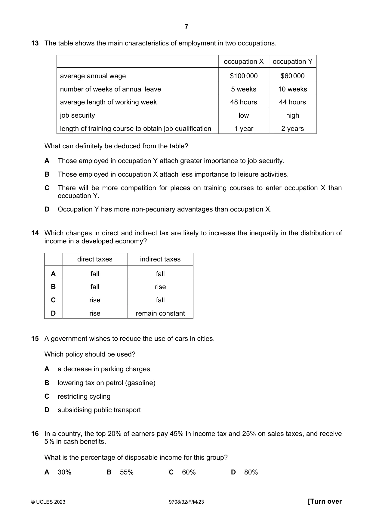 Cambridge A Level Economics 9708 2023 Feb/March Paper 3 · Variant 2 question paper, page 7 of 12