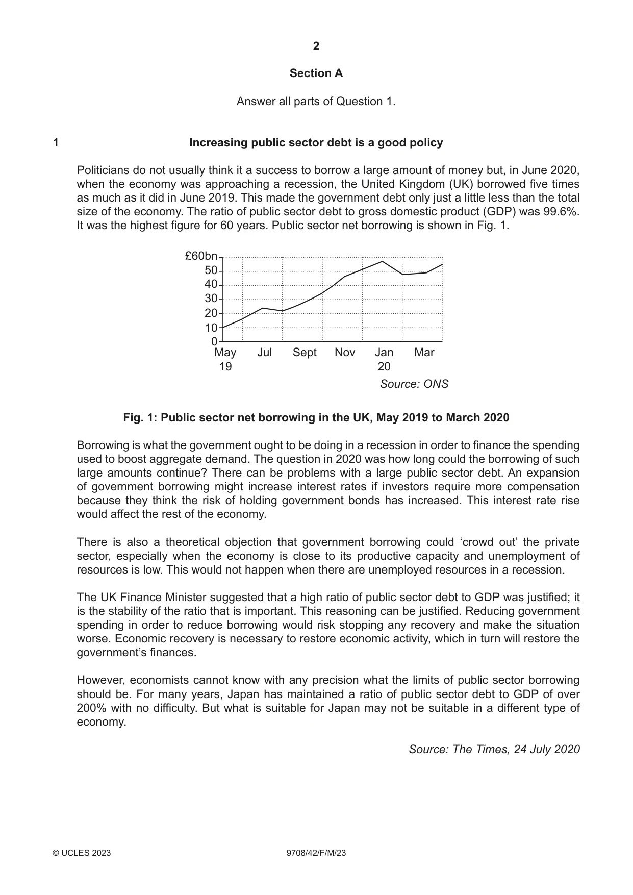 Cambridge A Level Economics 9708 2023 Feb/March Paper 4 · Variant 2 question paper, page 2 of 4