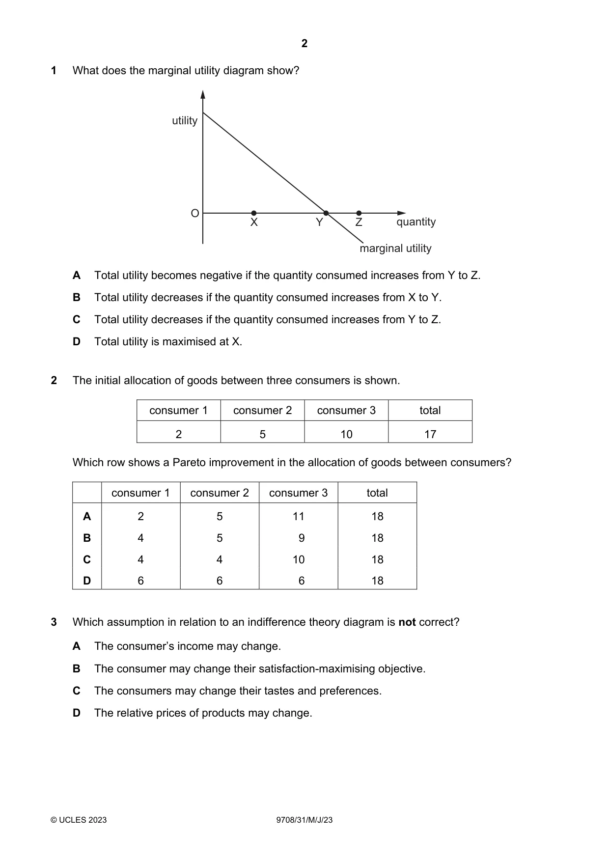 Cambridge A Level Economics 9708 2023 May/June Paper 3 · Variant 1 question paper, page 2 of 12