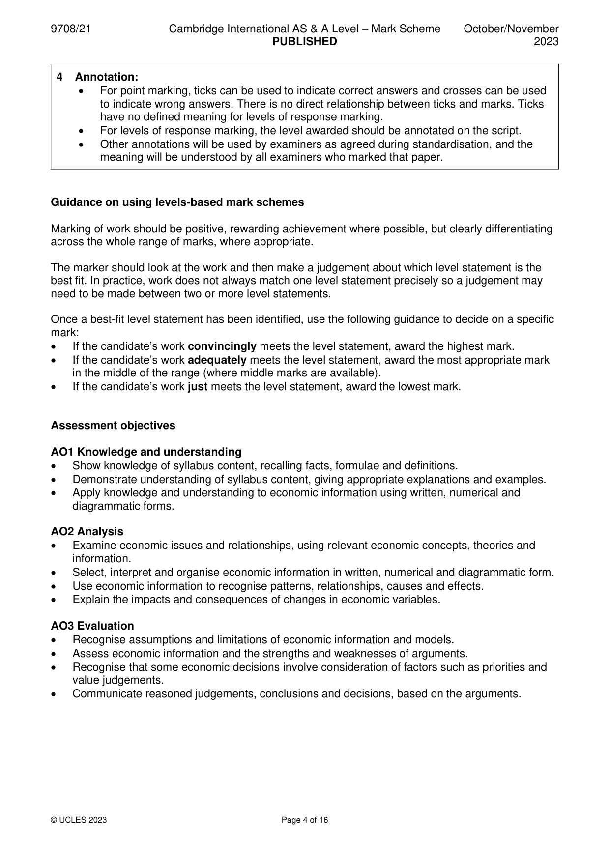 Mark scheme, page 4 of 16