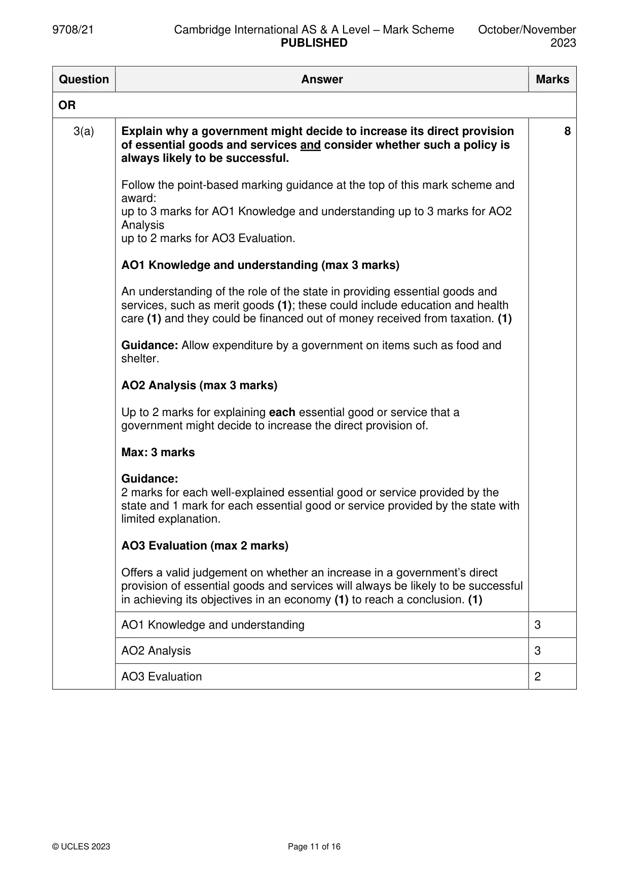 Mark scheme, page 11 of 16