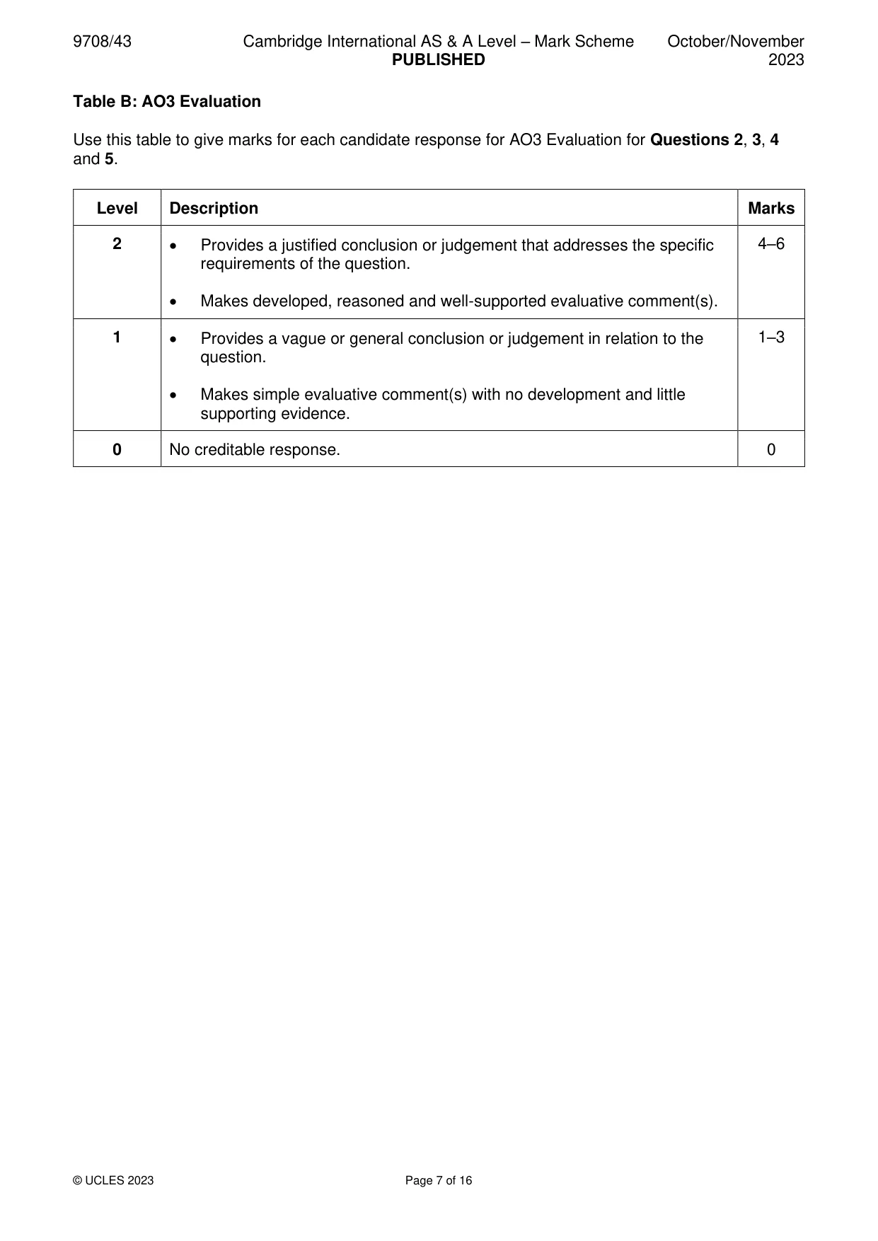 Mark scheme, page 7 of 16
