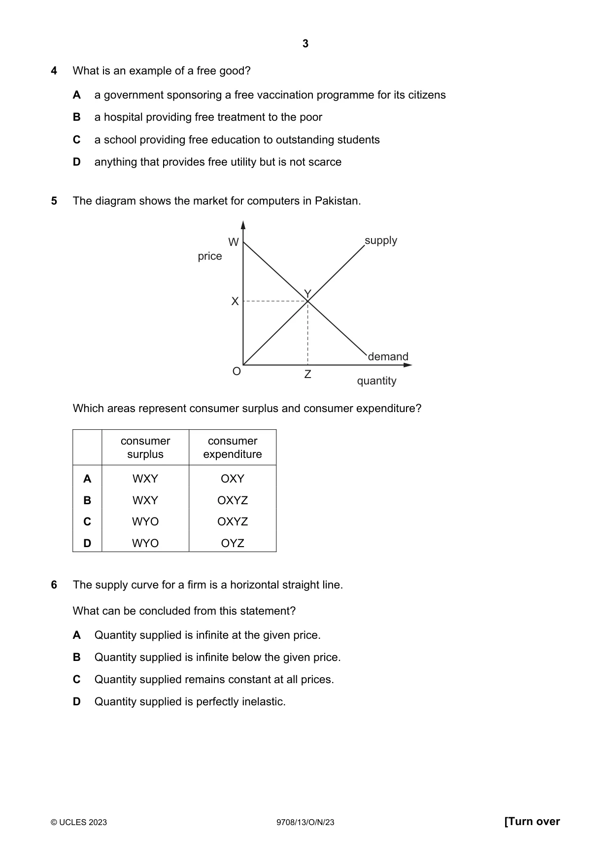 Cambridge A Level Economics 9708 2023 Oct/Nov Paper 1 · Variant 3 question paper, page 3 of 12