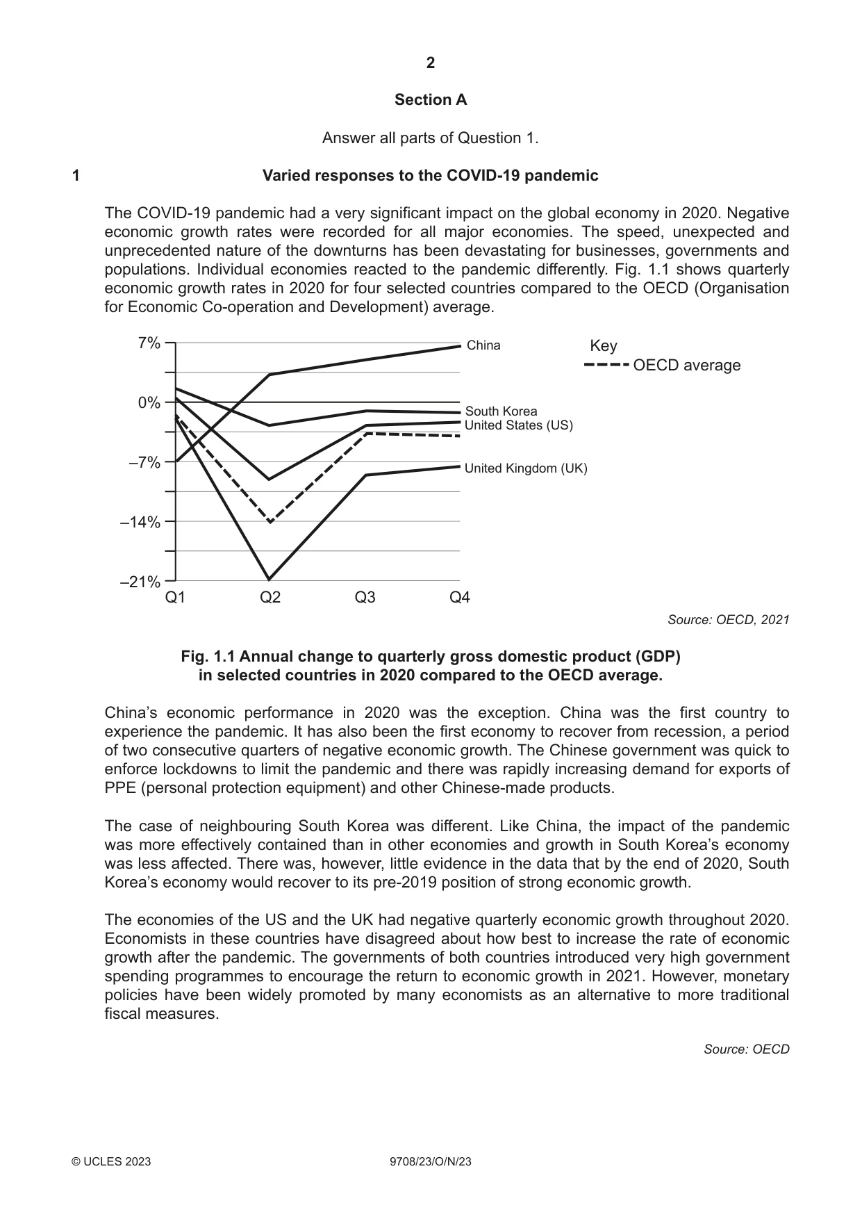 Cambridge A Level Economics 9708 2023 Oct/Nov Paper 2 · Variant 3 question paper, page 2 of 4