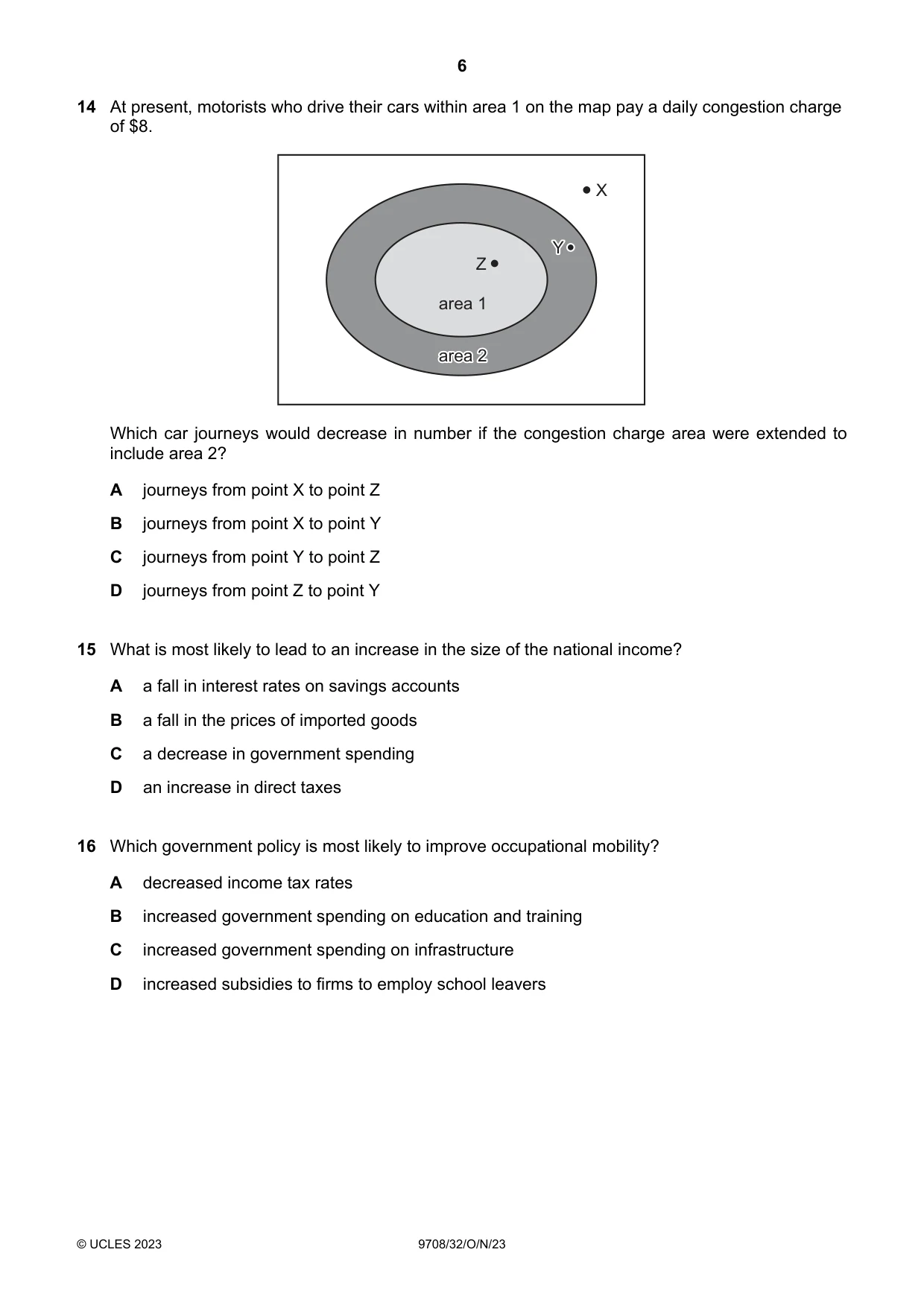 Cambridge A Level Economics 9708 2023 Oct/Nov Paper 3 · Variant 2 question paper, page 6 of 12
