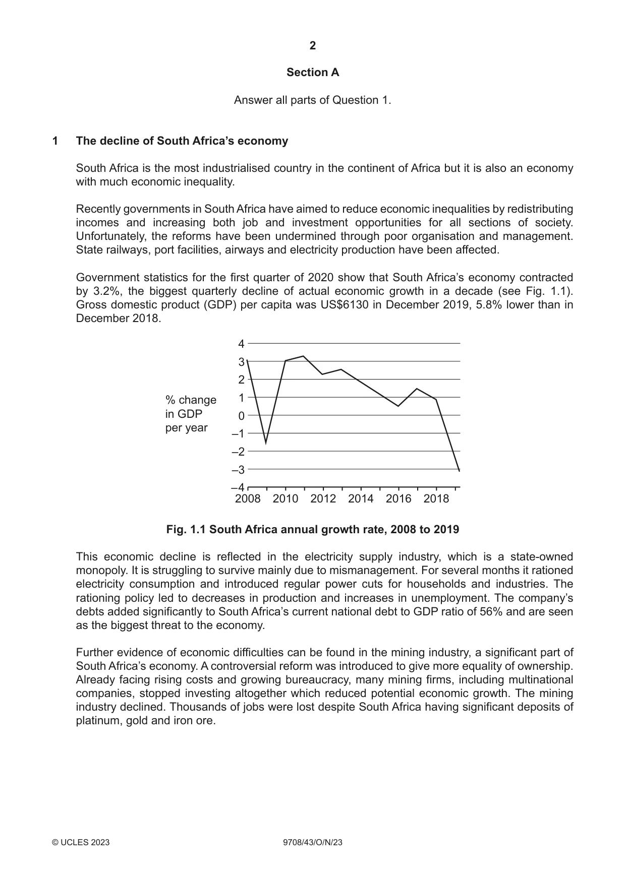 Cambridge A Level Economics 9708 2023 Oct/Nov Paper 4 · Variant 3 question paper, page 2 of 4