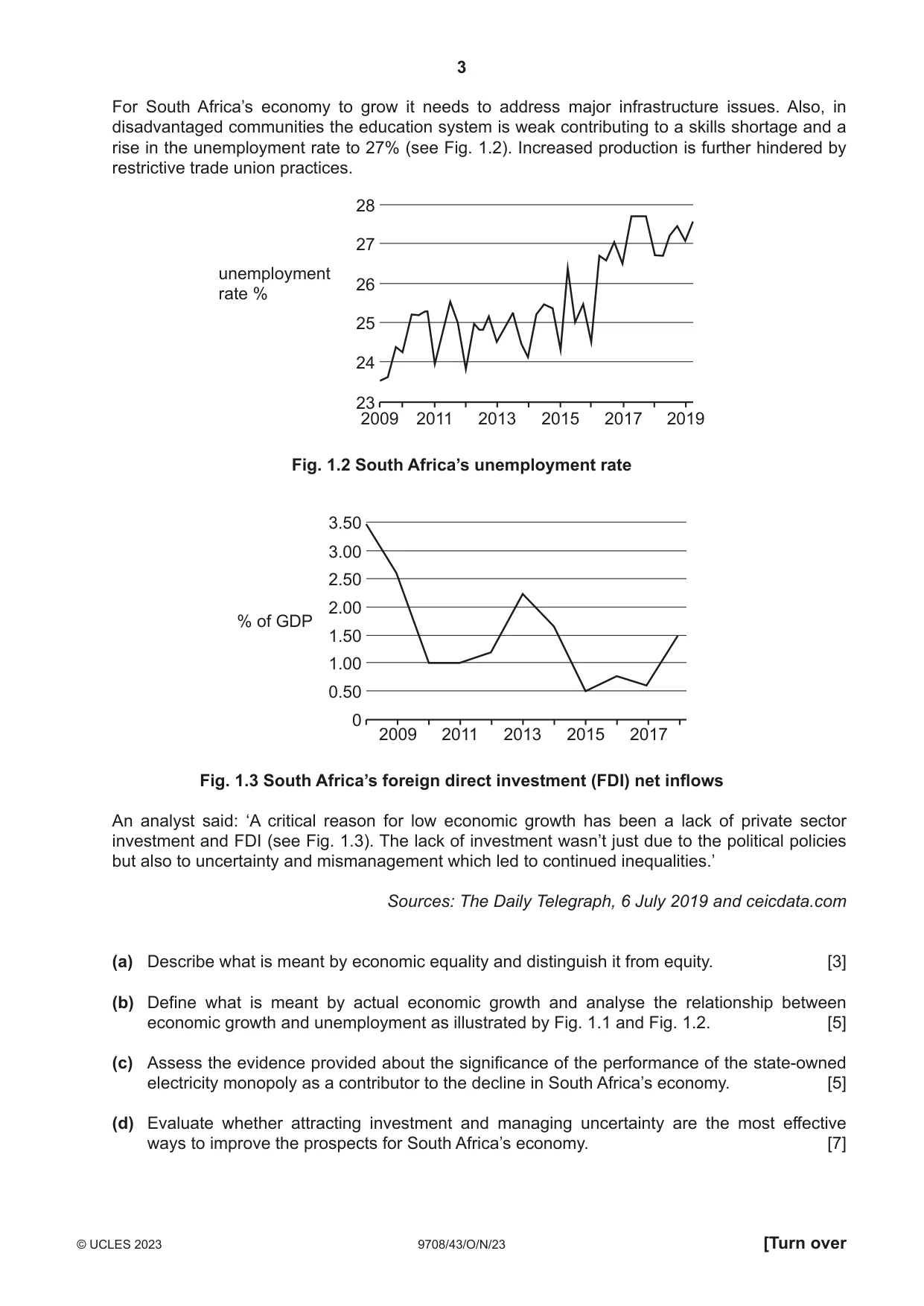 Cambridge A Level Economics 9708 2023 Oct/Nov Paper 4 · Variant 3 question paper, page 3 of 4
