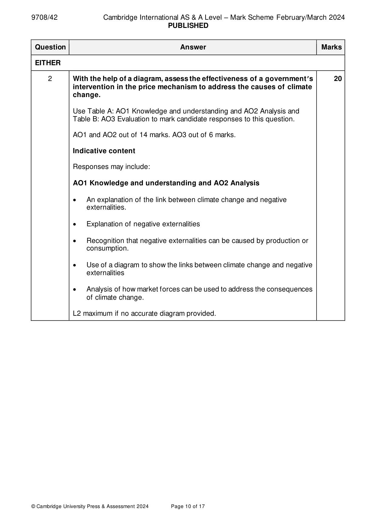 Mark scheme, page 10 of 17