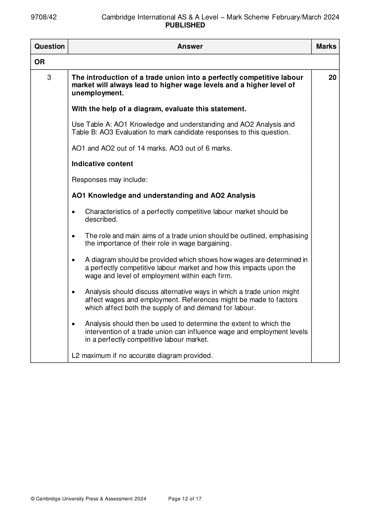 Mark scheme, page 12 of 17