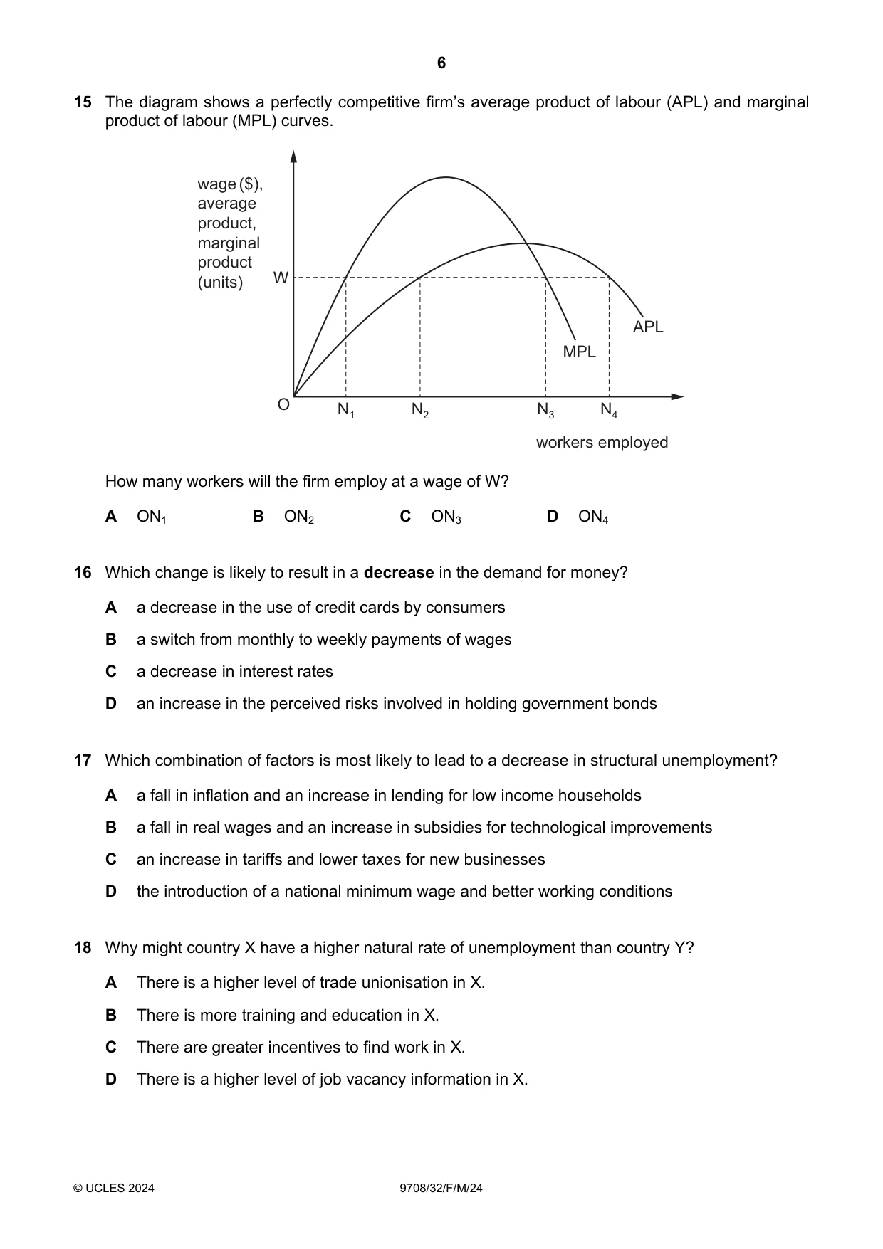 Cambridge A Level Economics 9708 2024 Feb/March Paper 3 · Variant 2 question paper, page 6 of 12