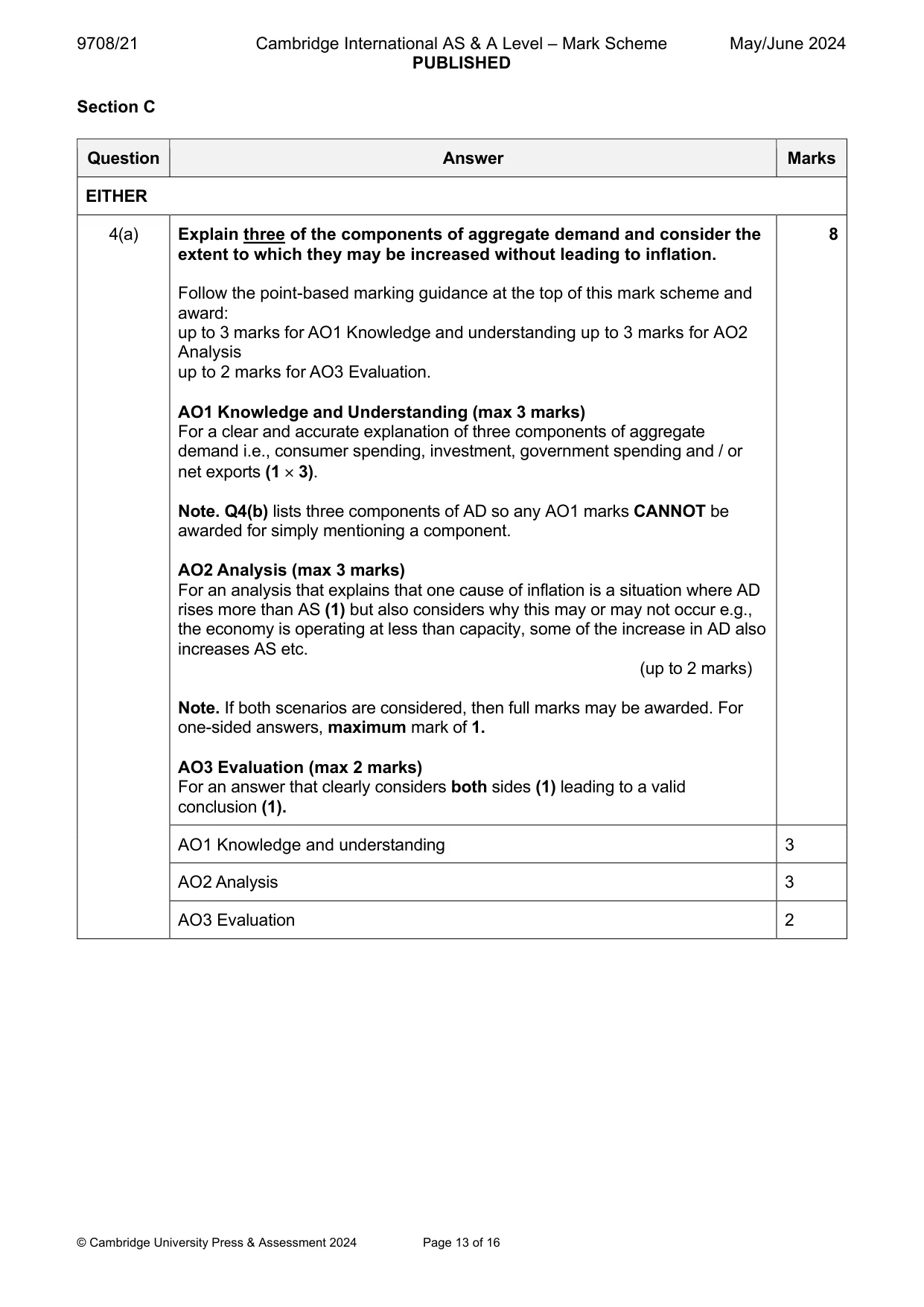 Mark scheme, page 13 of 16