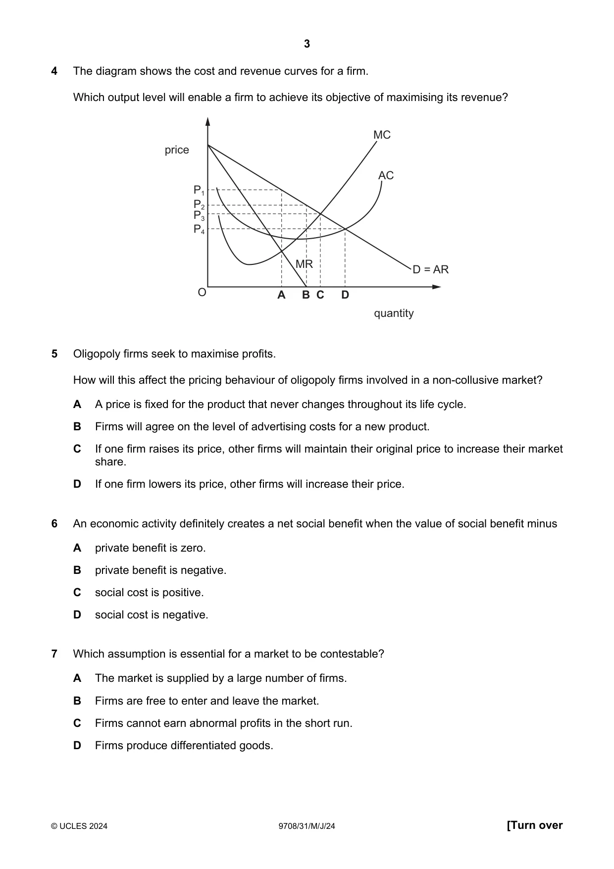 Cambridge A Level Economics 9708 2024 May/June Paper 3 · Variant 1 question paper, page 3 of 12