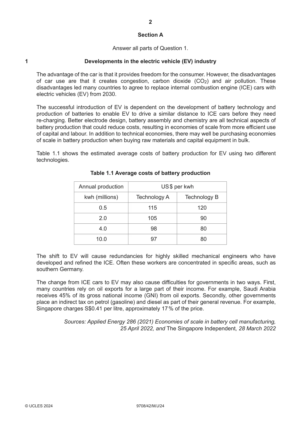 Cambridge A Level Economics 9708 2024 May/June Paper 4 · Variant 2 question paper, page 2 of 4