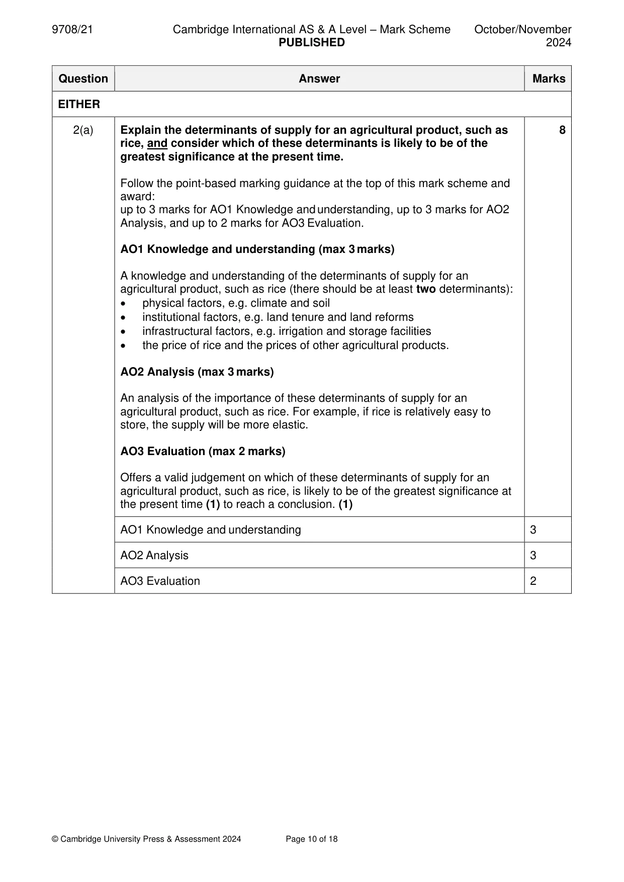 Mark scheme, page 10 of 18