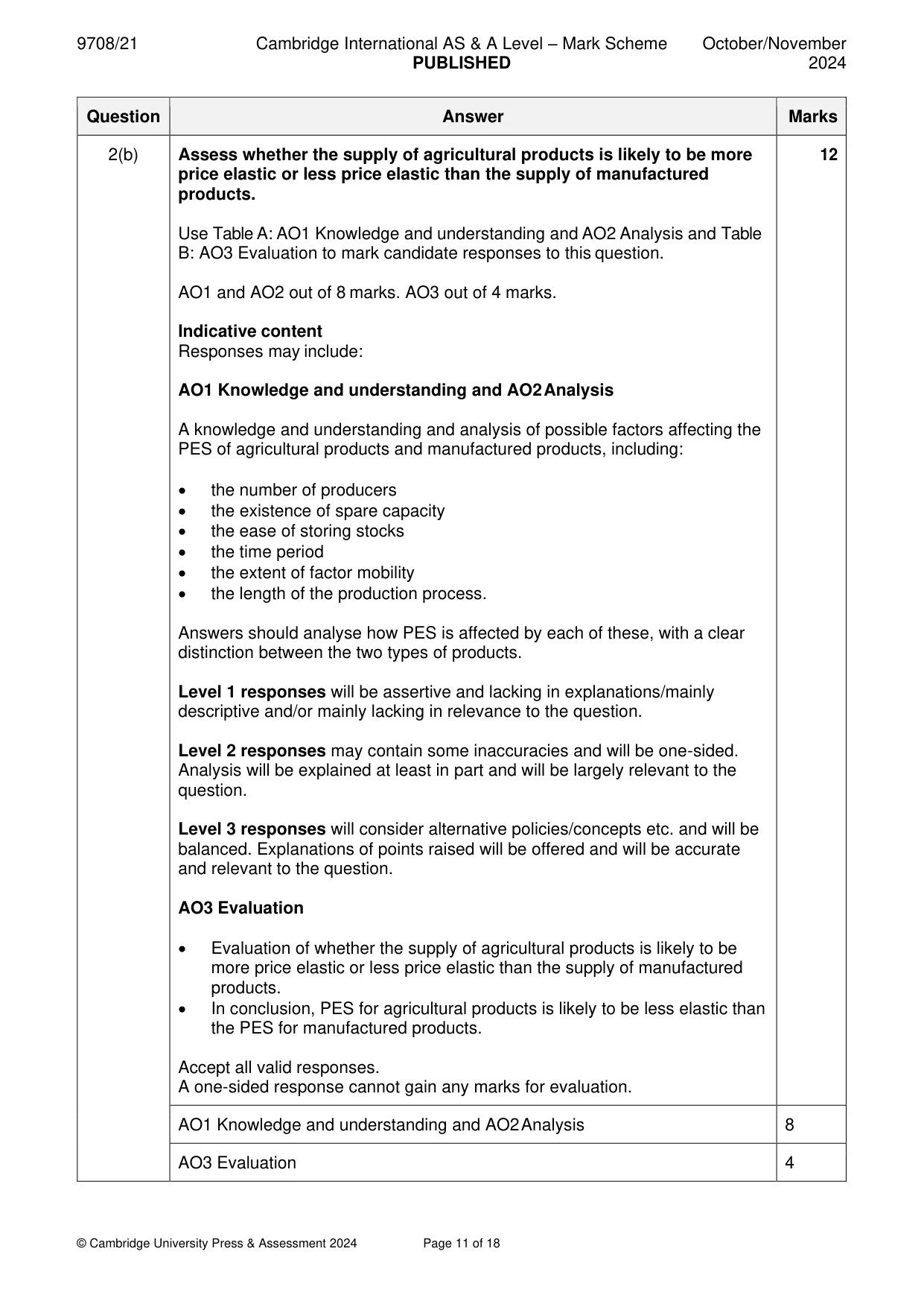 Mark scheme, page 11 of 18