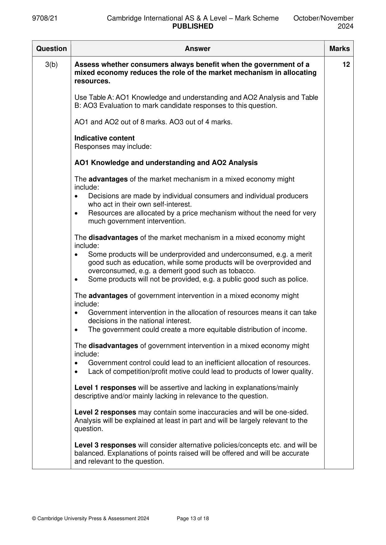 Mark scheme, page 13 of 18