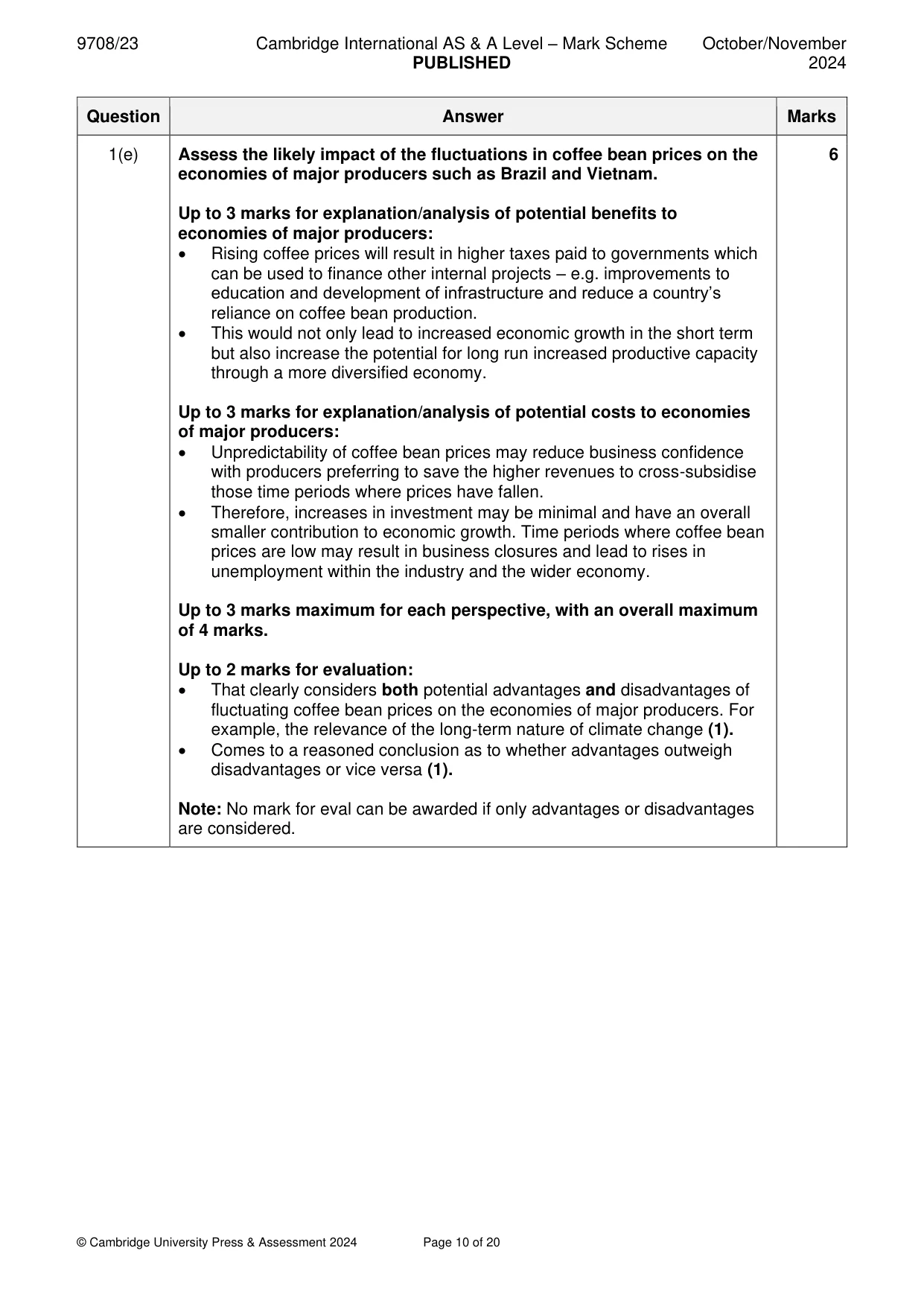 Mark scheme, page 10 of 20