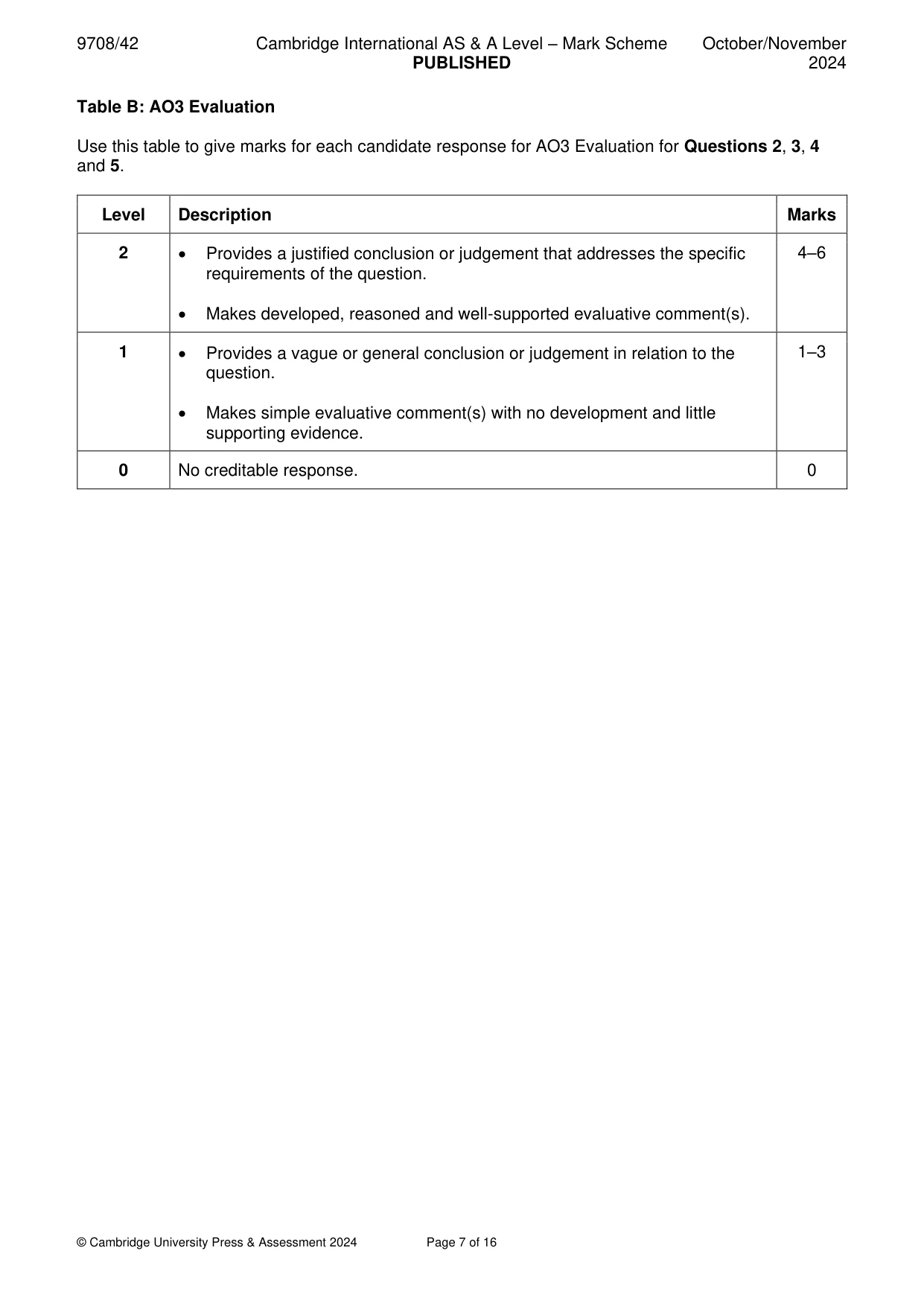 Mark scheme, page 7 of 16