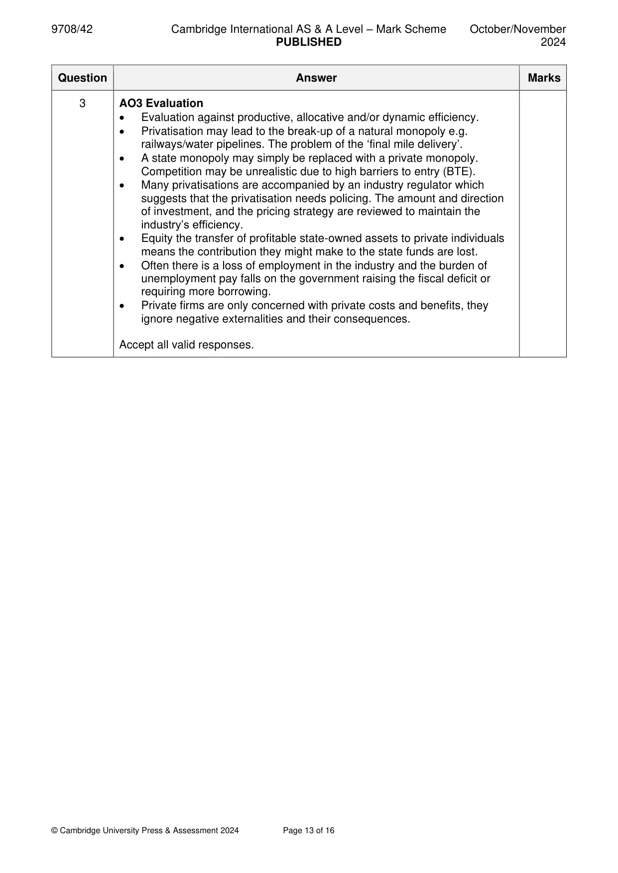 Mark scheme, page 13 of 16