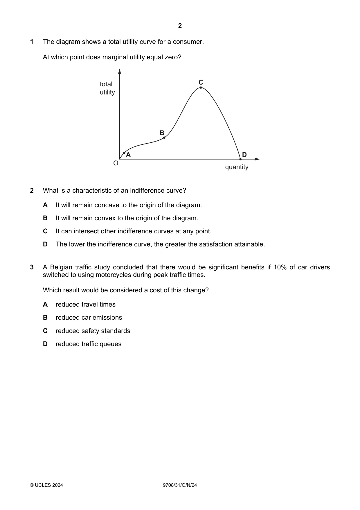 Cambridge A Level Economics 9708 2024 Oct/Nov Paper 3 · Variant 1 question paper, page 2 of 12