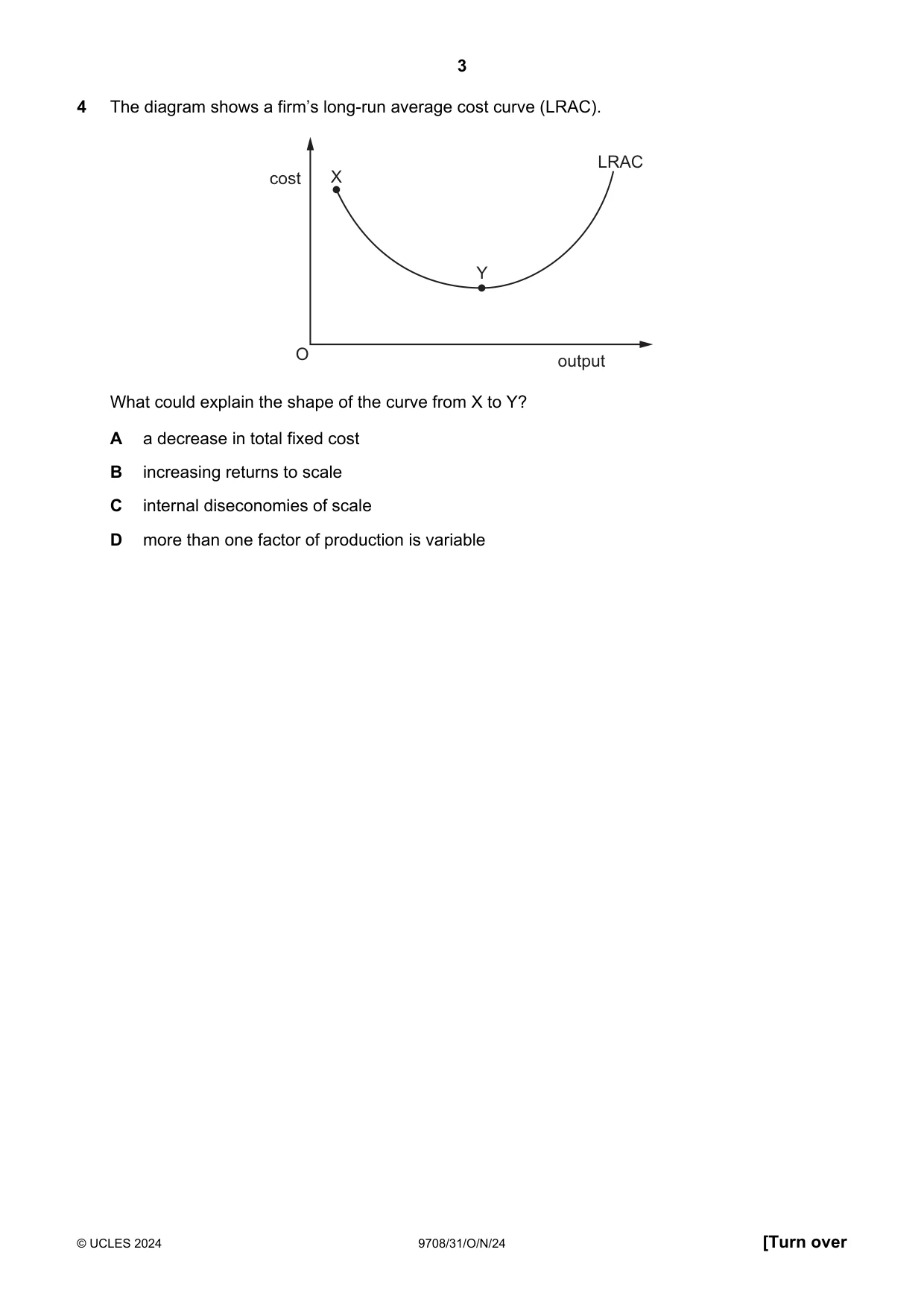 Cambridge A Level Economics 9708 2024 Oct/Nov Paper 3 · Variant 1 question paper, page 3 of 12