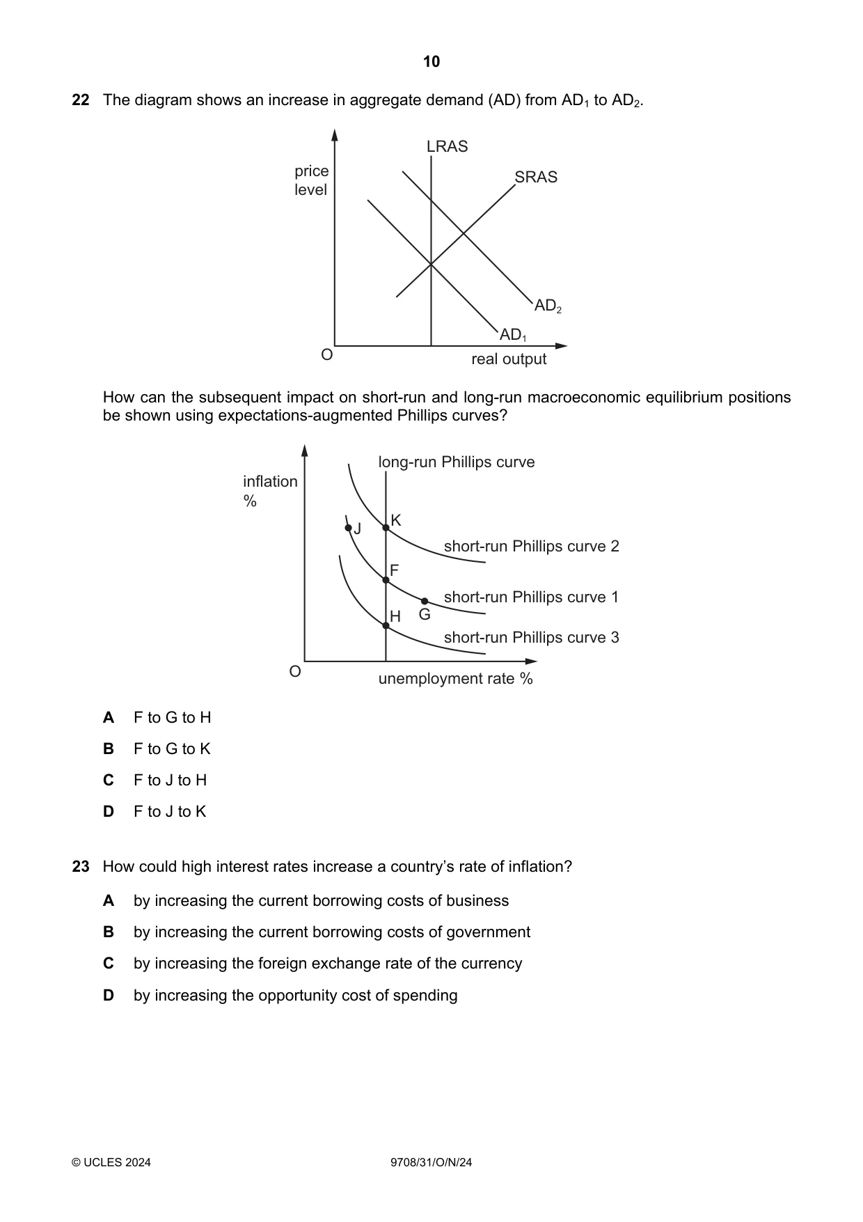 Cambridge A Level Economics 9708 2024 Oct/Nov Paper 3 · Variant 1 question paper, page 10 of 12