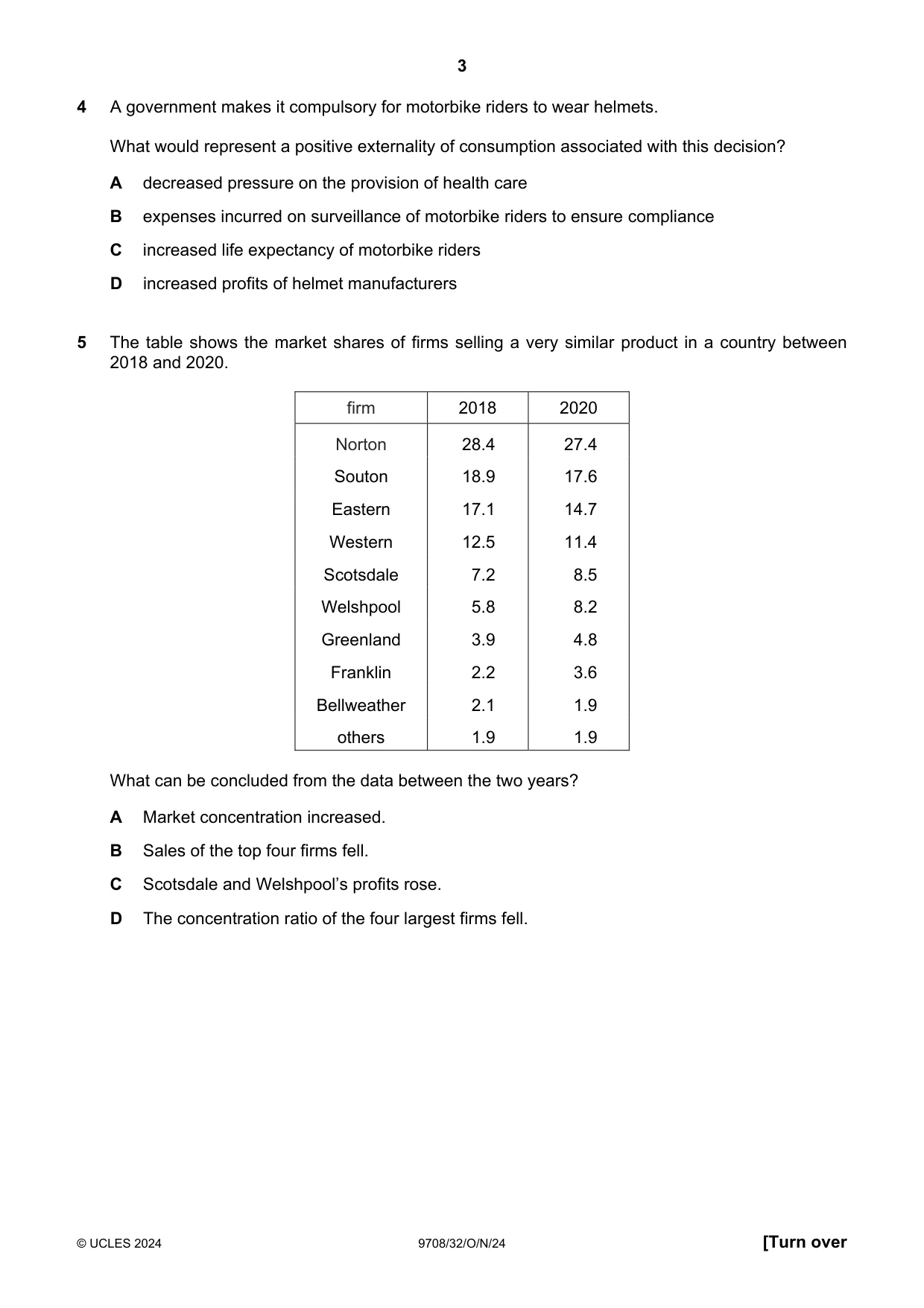 Cambridge A Level Economics 9708 2024 Oct/Nov Paper 3 · Variant 2 question paper, page 3 of 12