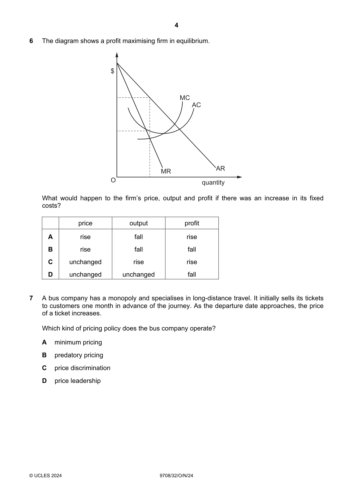 Cambridge A Level Economics 9708 2024 Oct/Nov Paper 3 · Variant 2 question paper, page 4 of 12