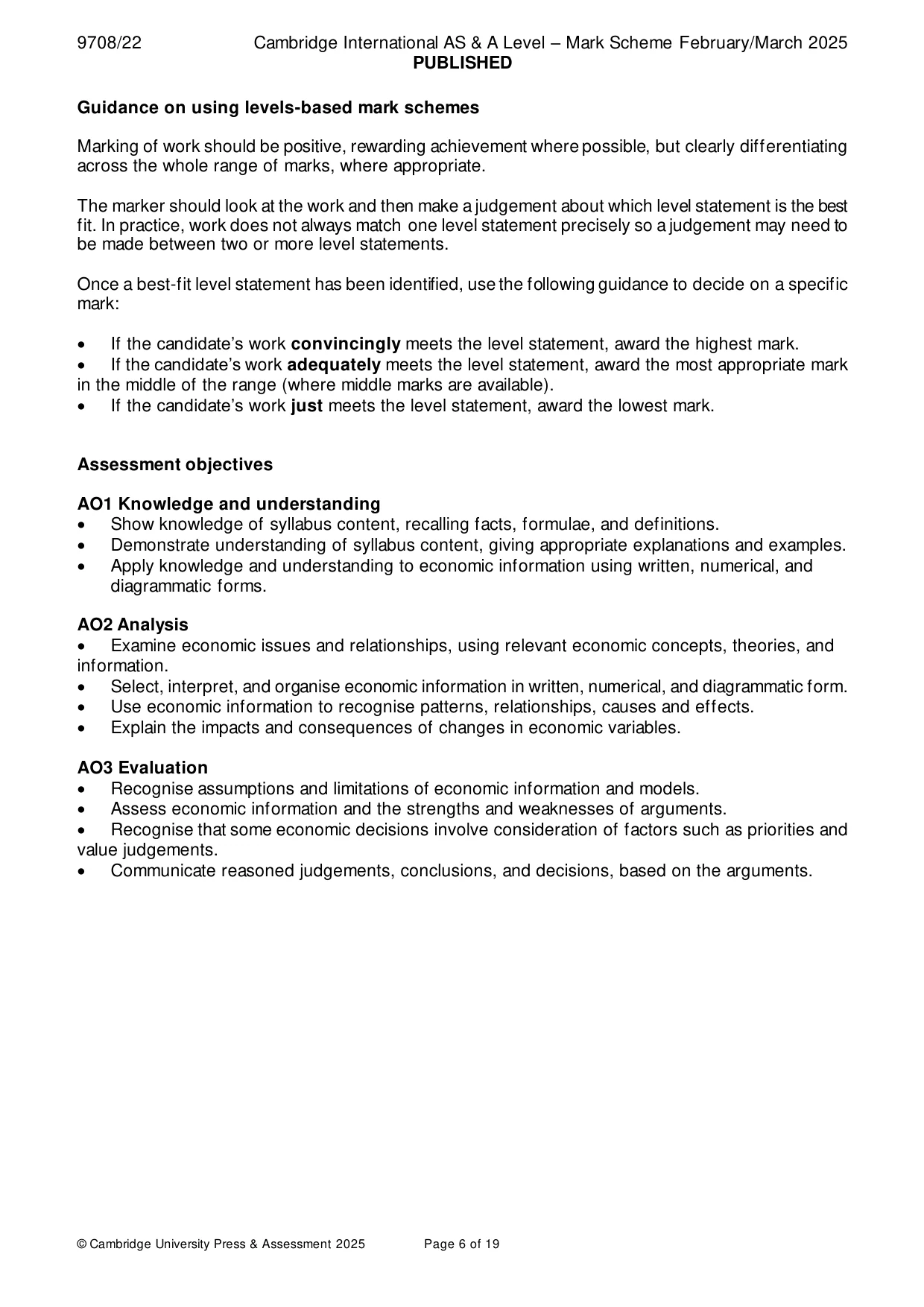 Mark scheme, page 6 of 19