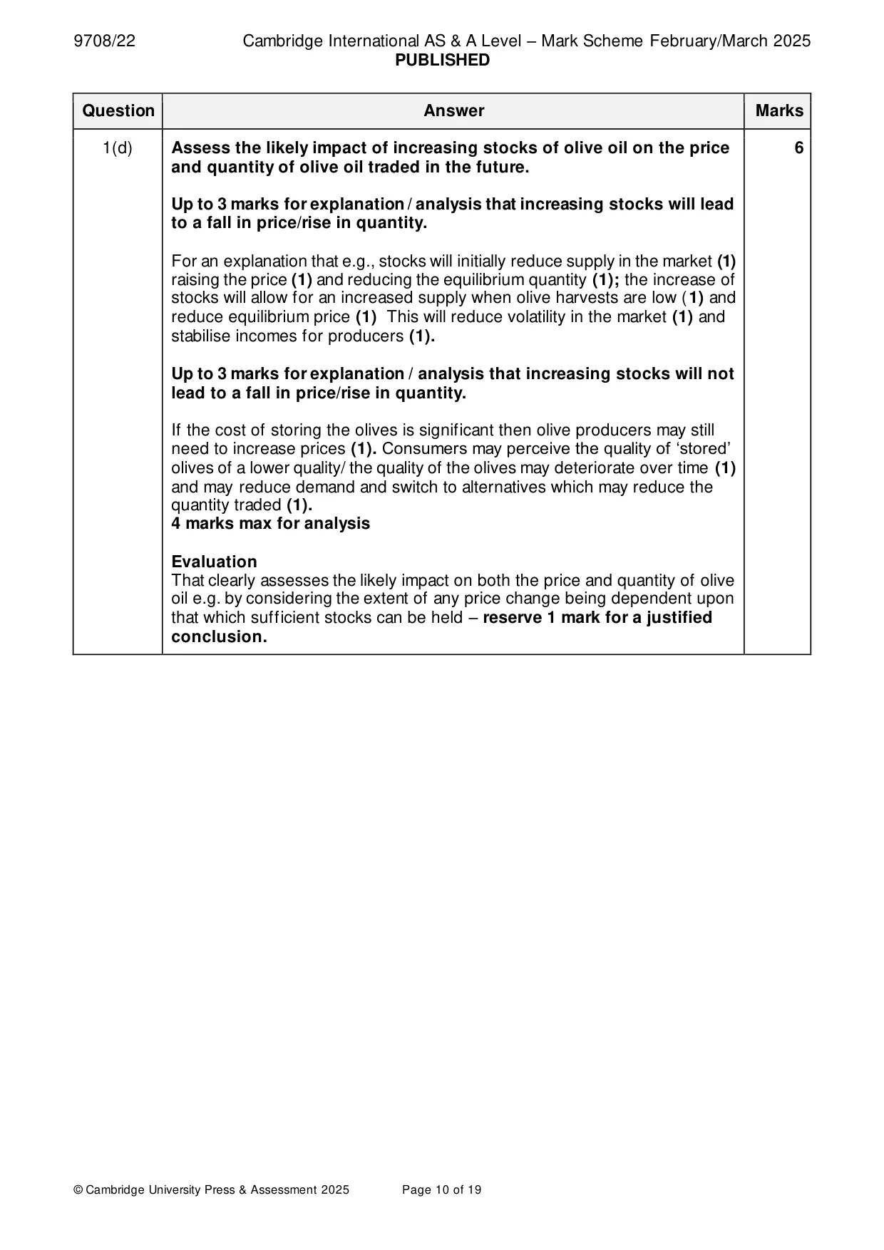 Mark scheme, page 10 of 19